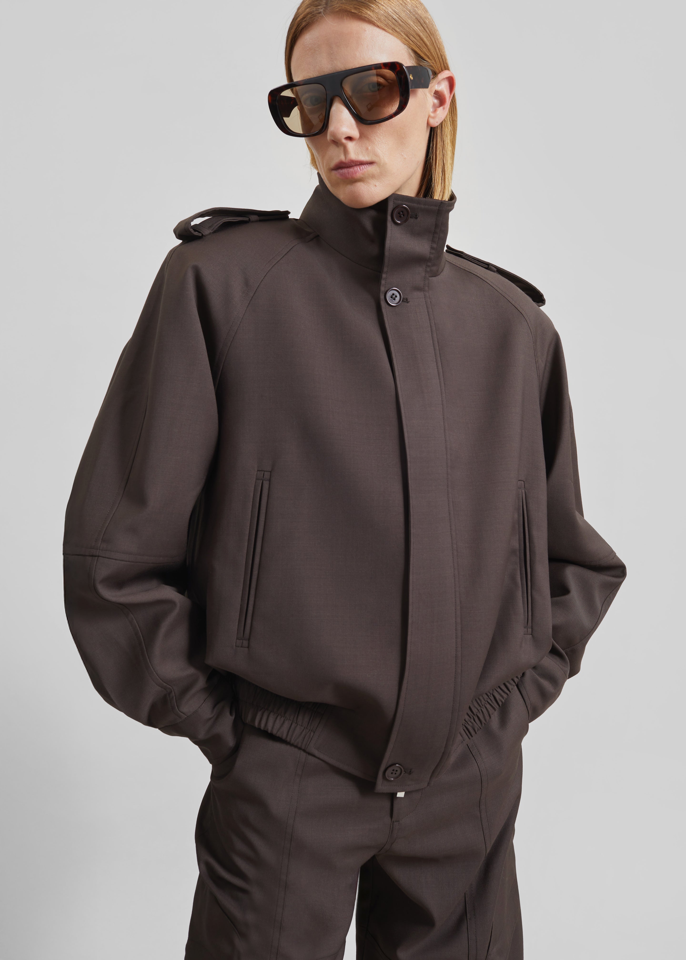 Kelly Padded Blouson - Brown - 5
