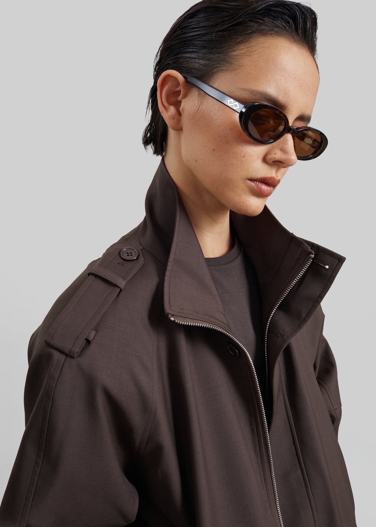 Kelly Padded Blouson - Brown - 3