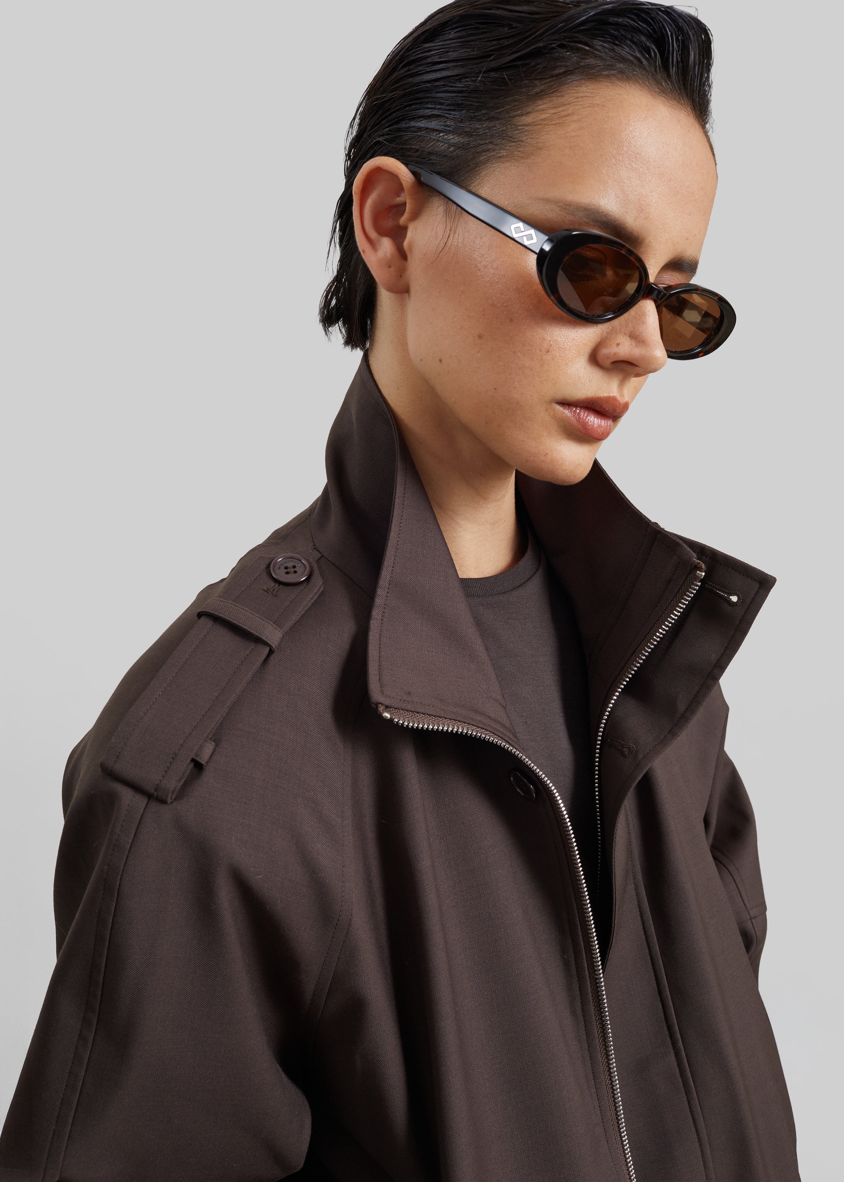 Kelly Padded Blouson - Brown - 3