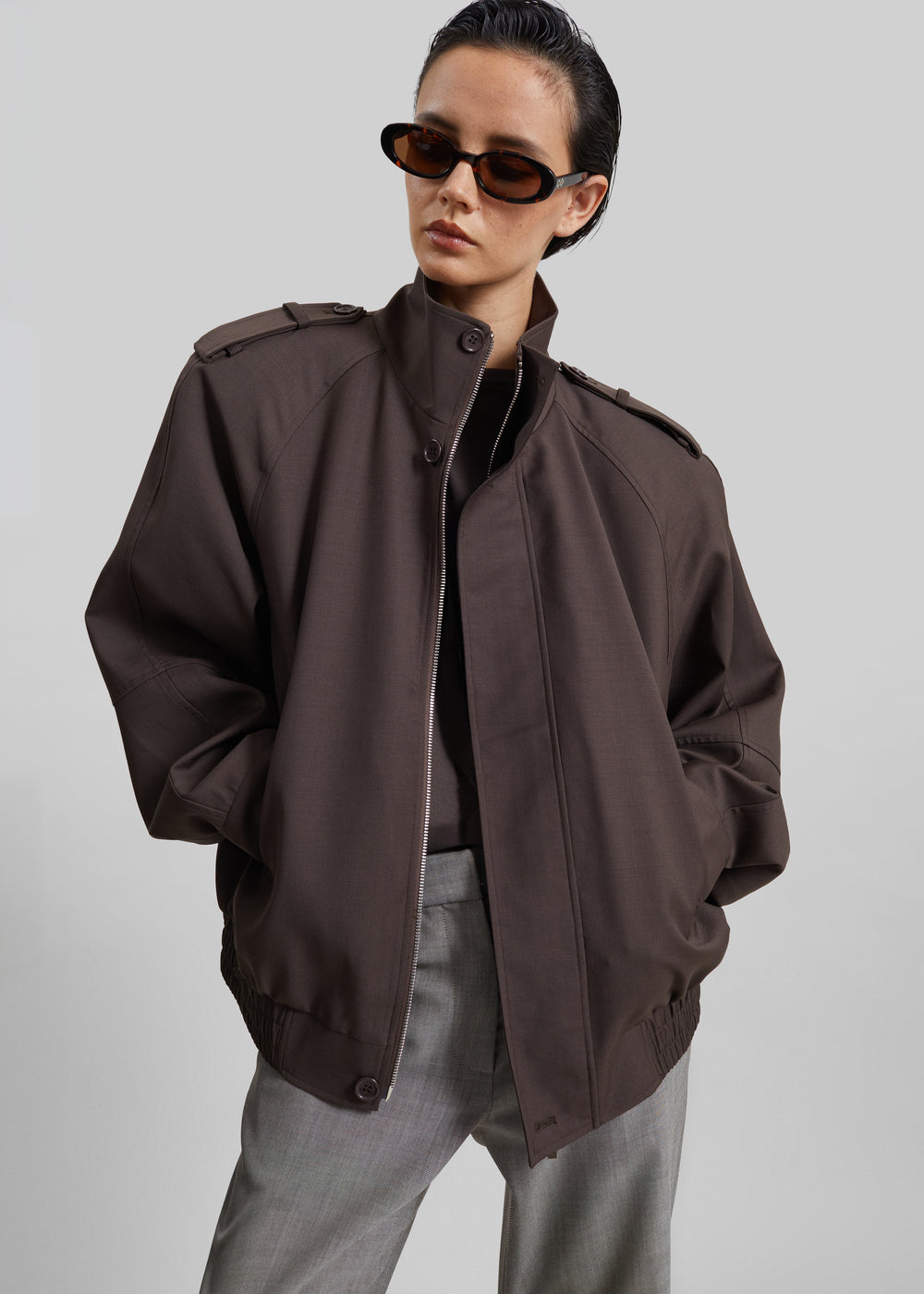Kelly Padded Blouson - Brown