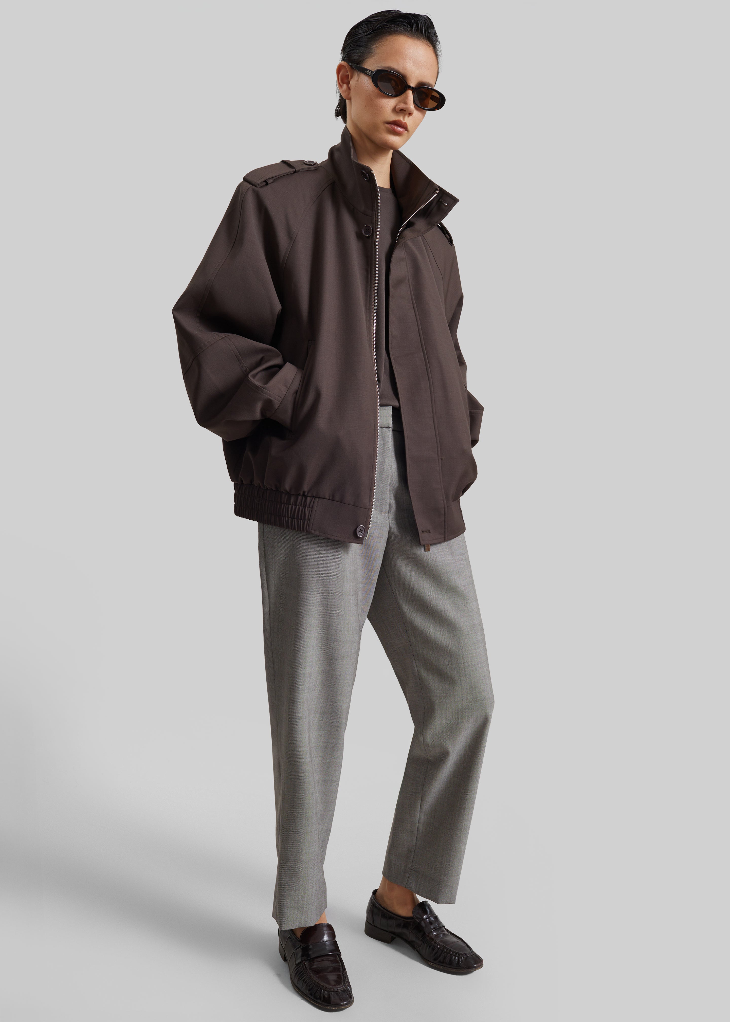 Kelly Padded Blouson - Brown - 2