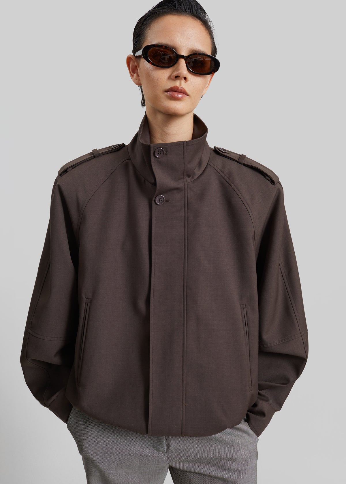 Kelly Padded Blouson - Brown - 4