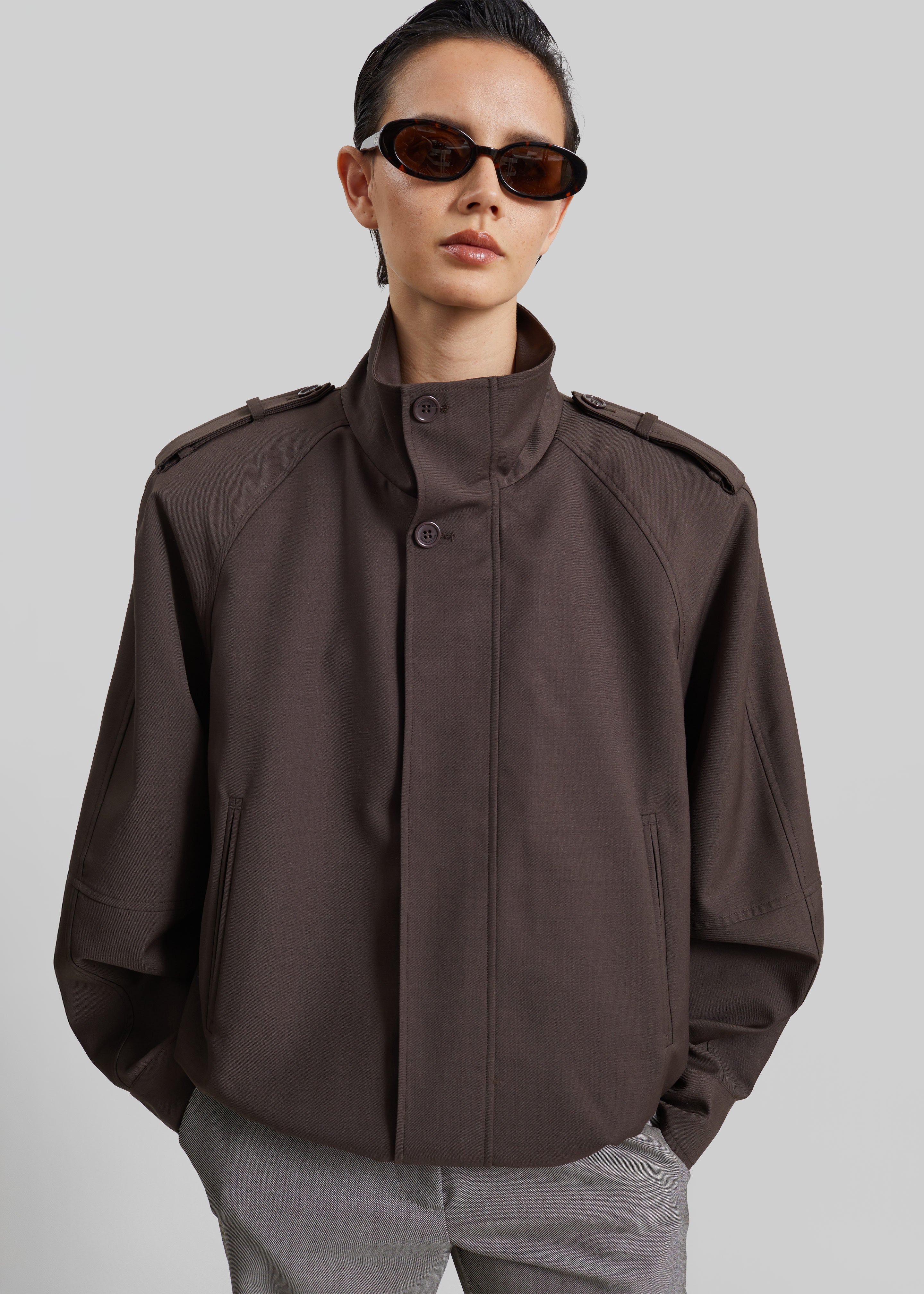 Kelly Padded Blouson - Brown - 4