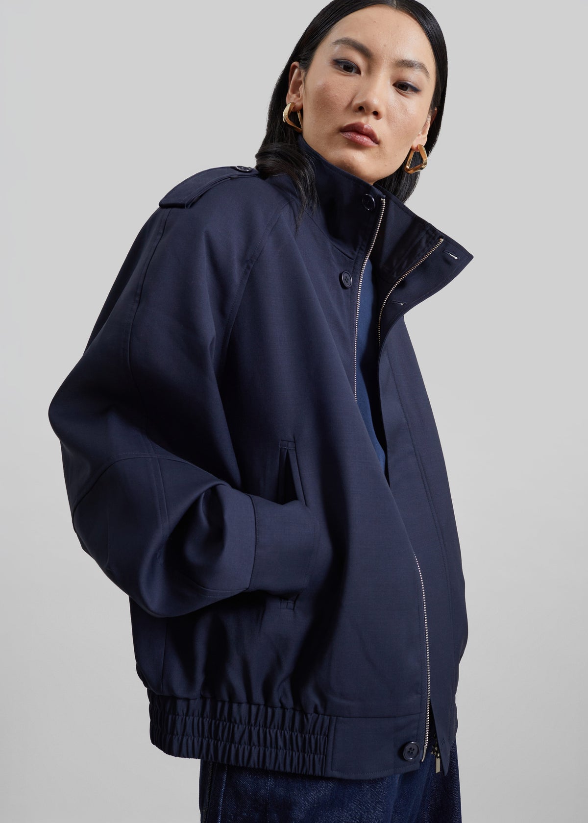 Kelly Padded Blouson - Navy - 4