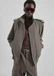 Kelly Padded Double Weave Blouson - Taupe Melange