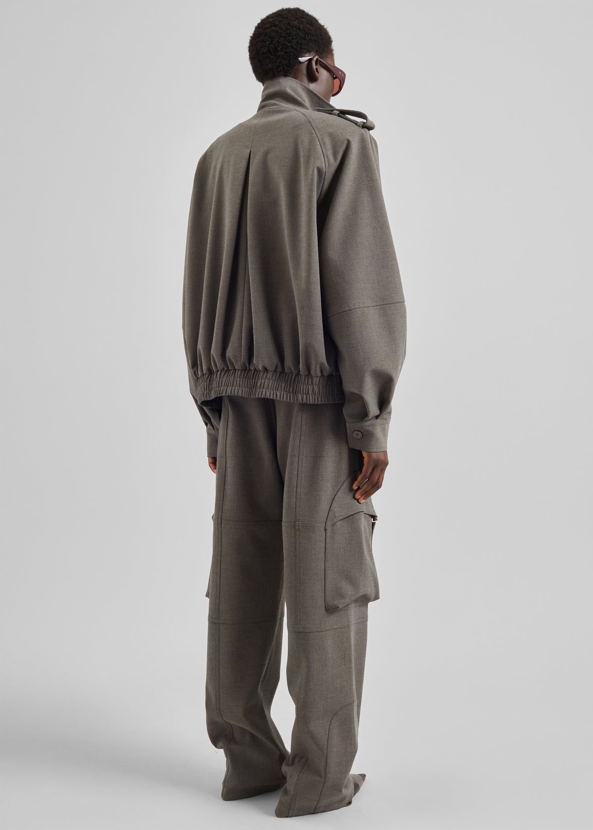 Kelly Padded Double Weave Blouson - Taupe Melange - 6