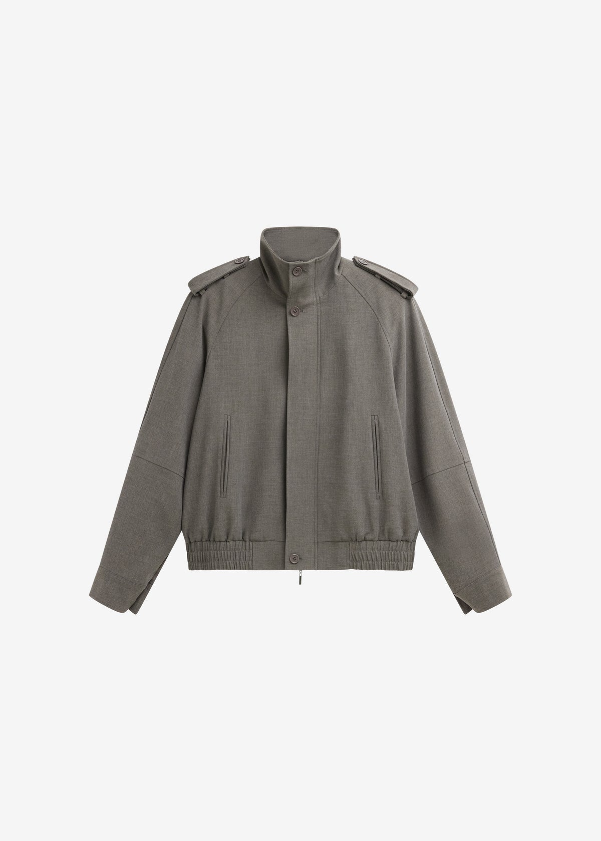 Kelly Padded Double Weave Blouson - Taupe Melange - 7