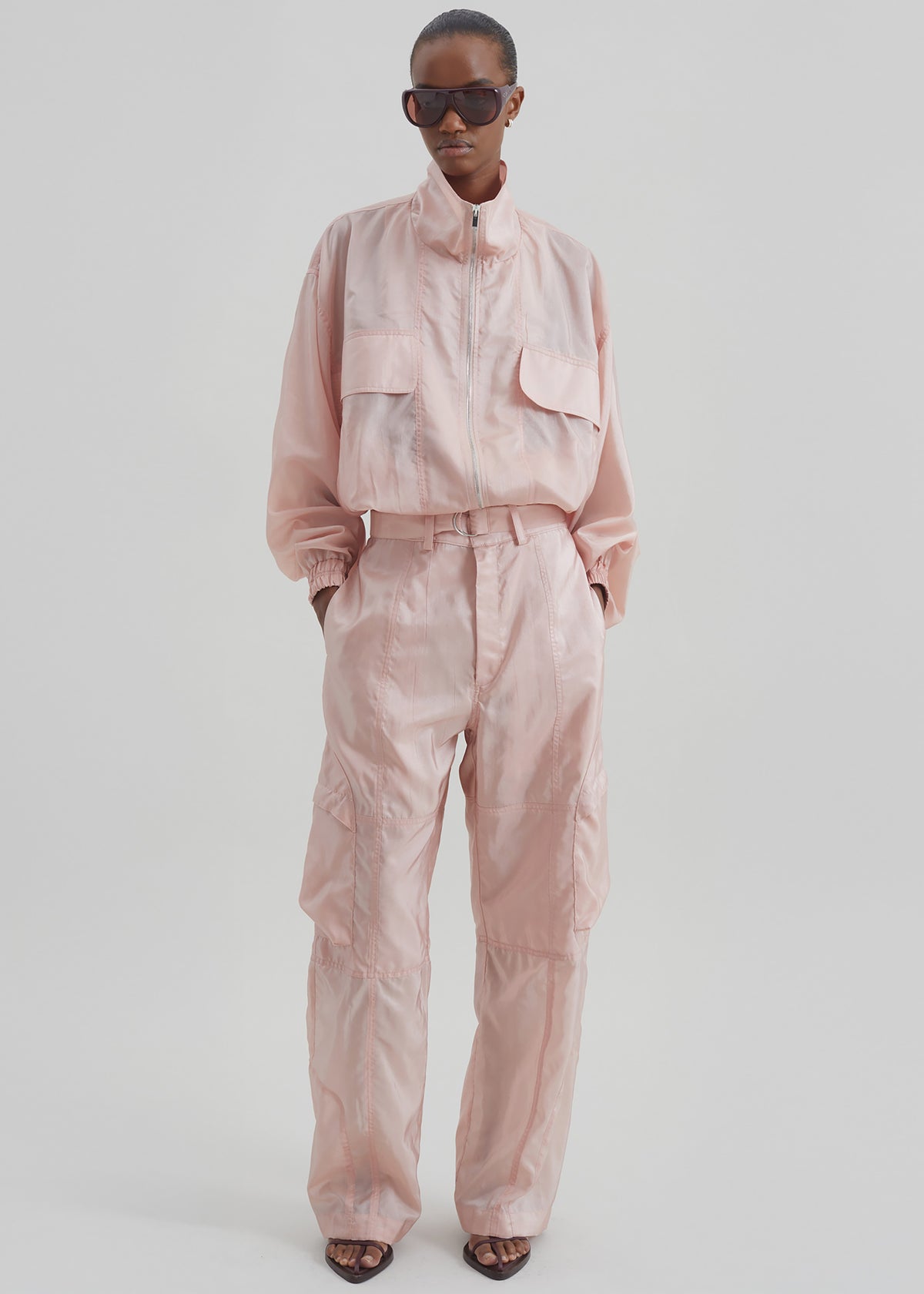 Kelly Sheer Cargo Pants - Pink - 3