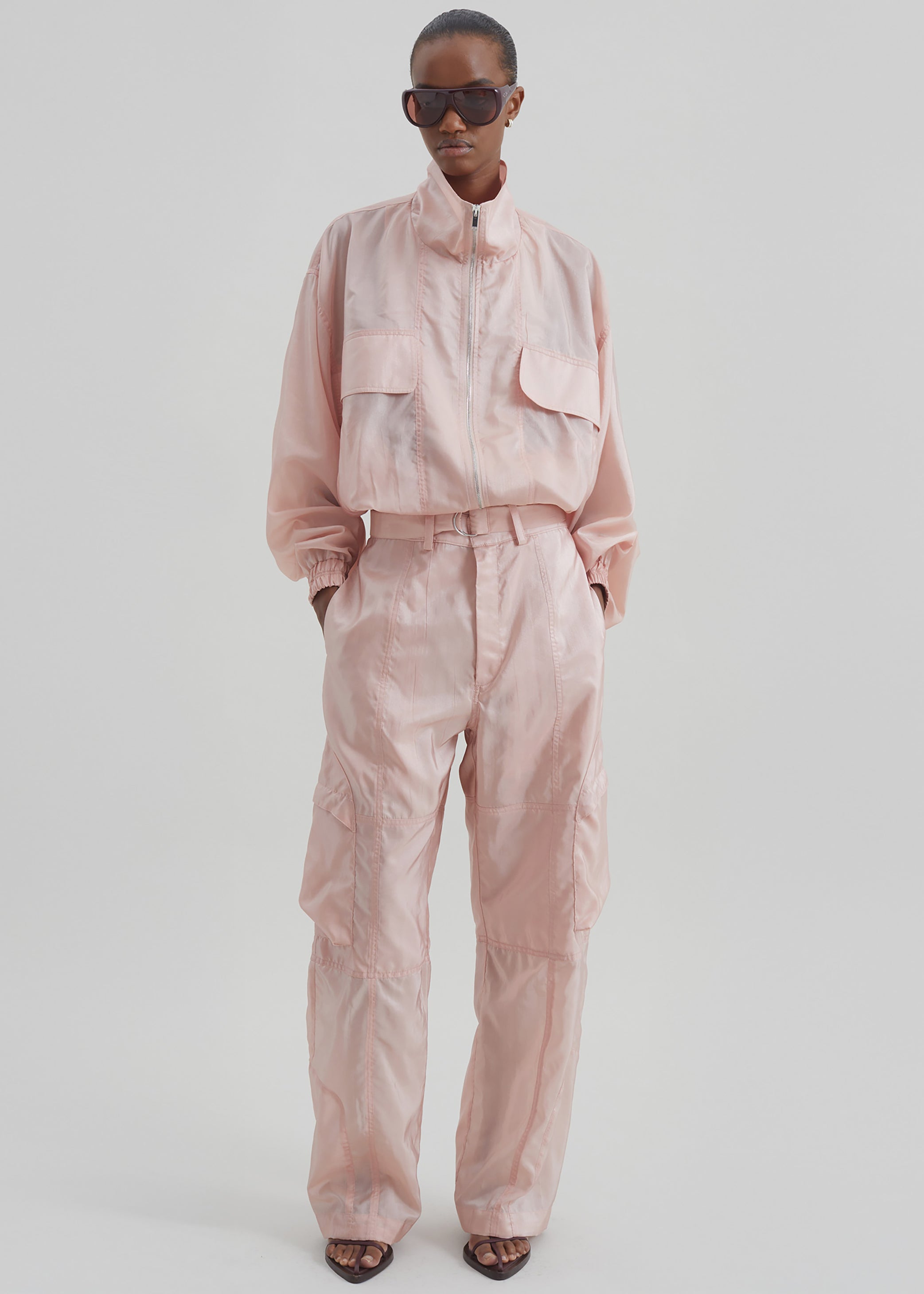 Shop the look image for Kelly Sheer Cargo Pants - Pink