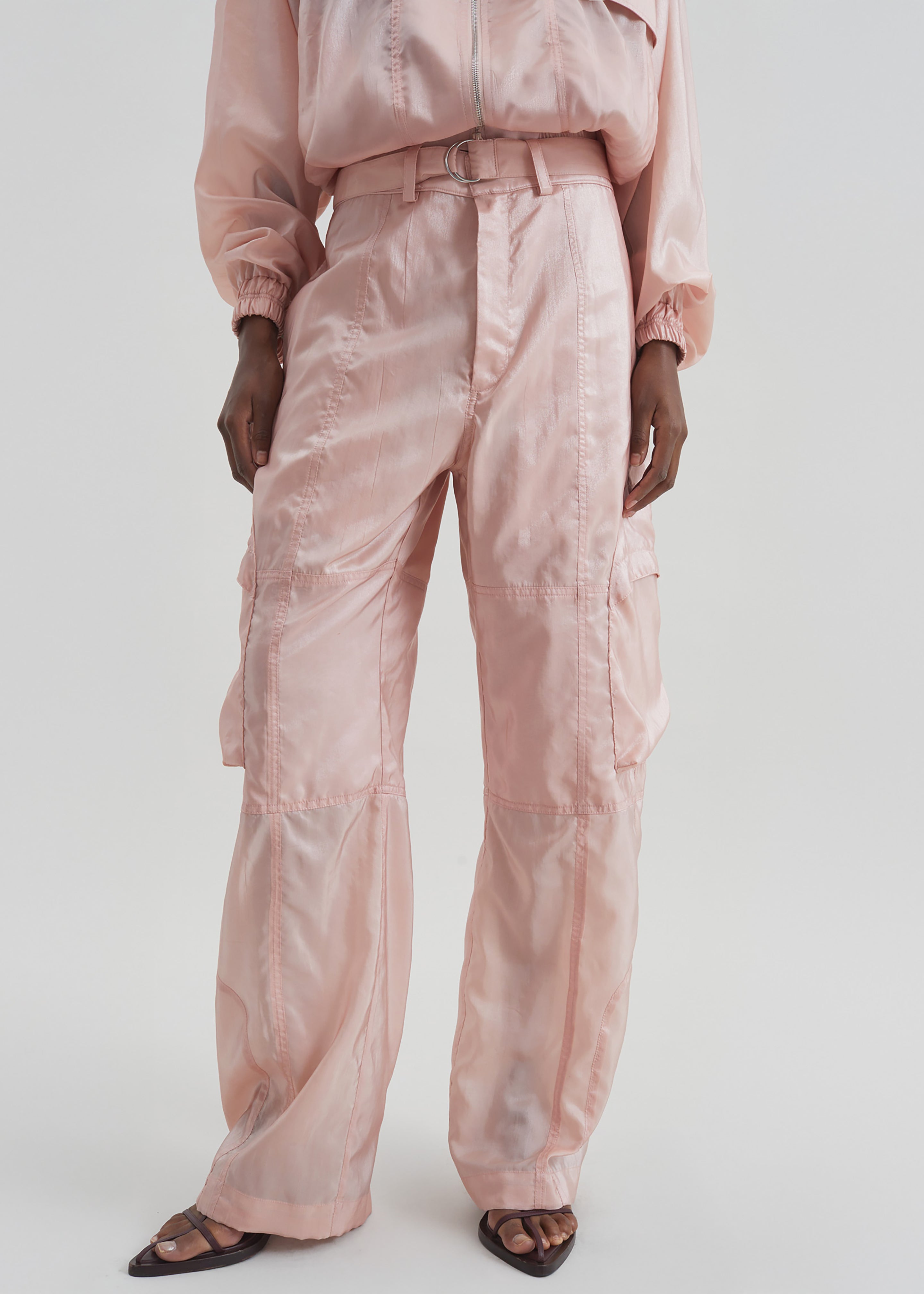 Kelly Sheer Cargo Pants - Pink - 2