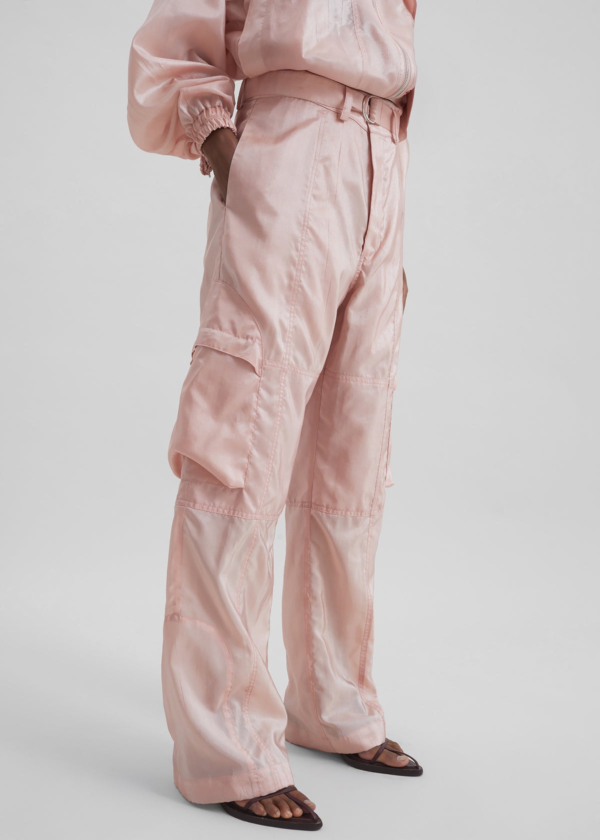 Kelly Sheer Cargo Pants - Pink - 5