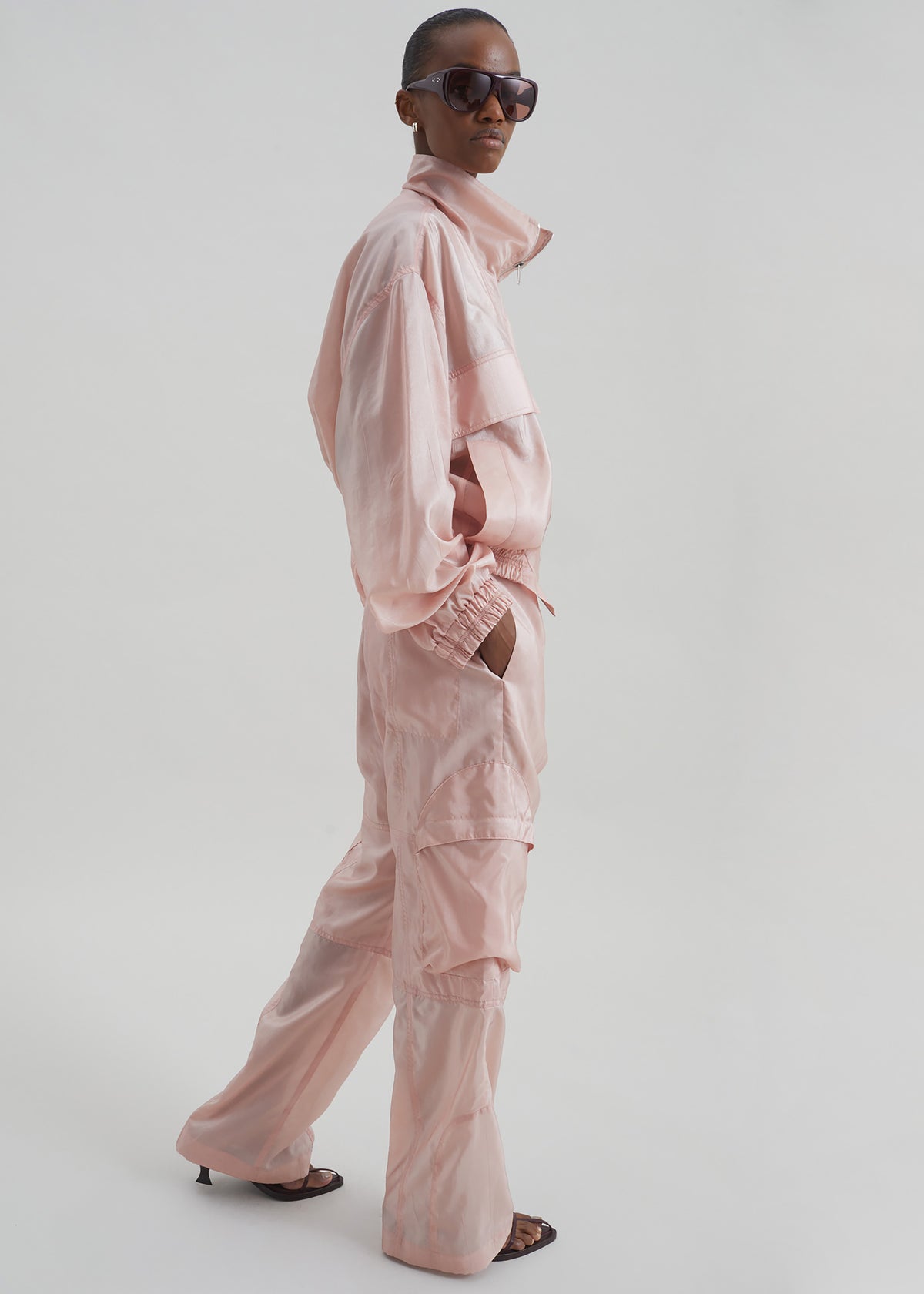 Kelly Sheer Cargo Pants - Pink - 1