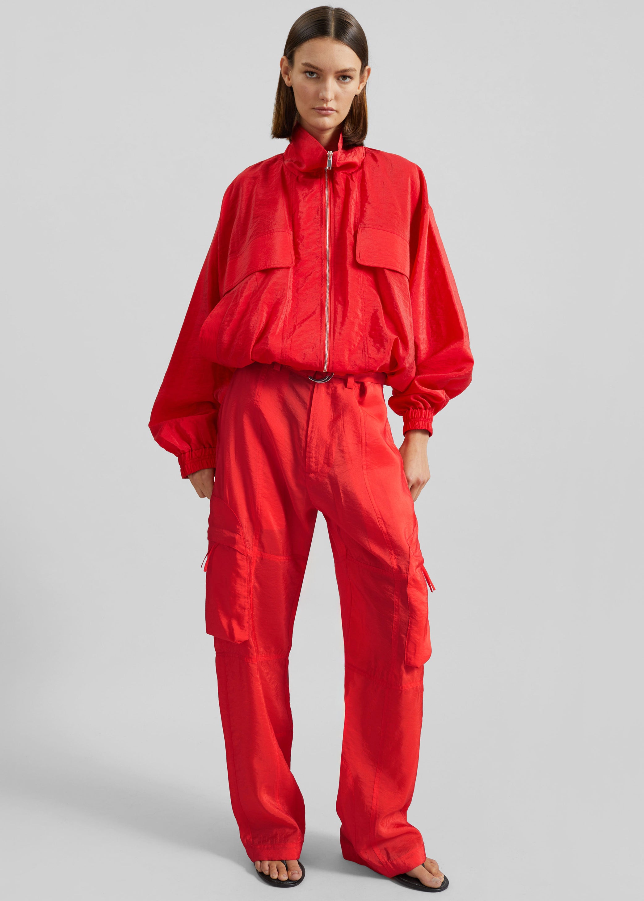 Shop the look image for Kelly Sheer Cargo Pants - Red