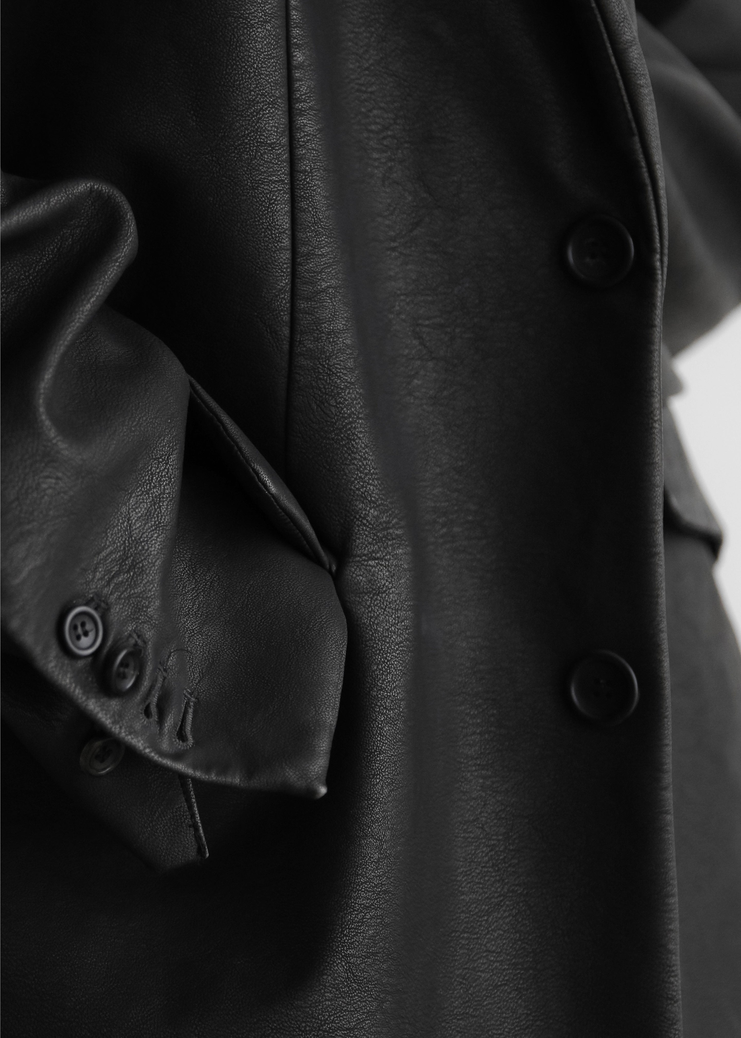 Kelso Faux Leather Blazer - Black - 4