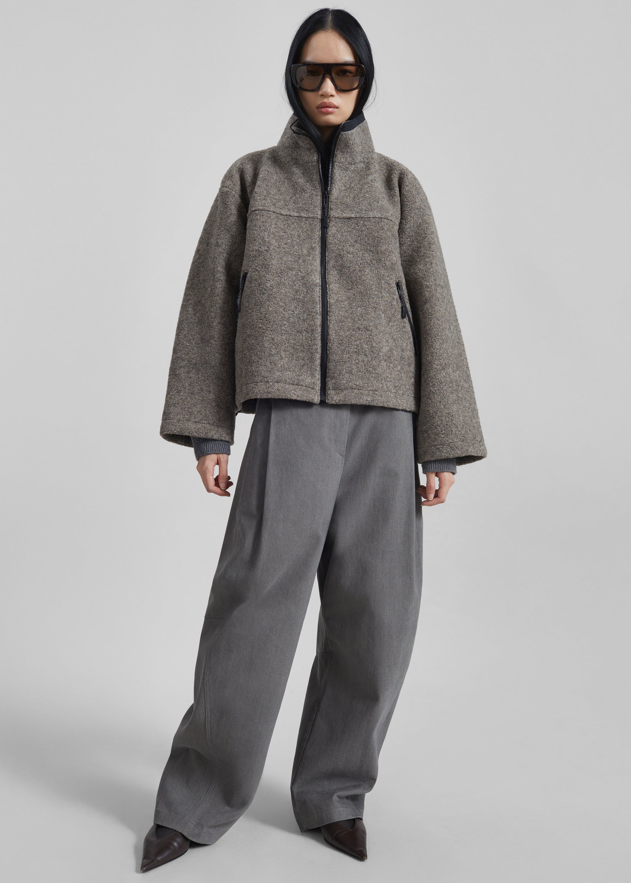 Shop the look image for Vora Barrel Leg Pants - Grey