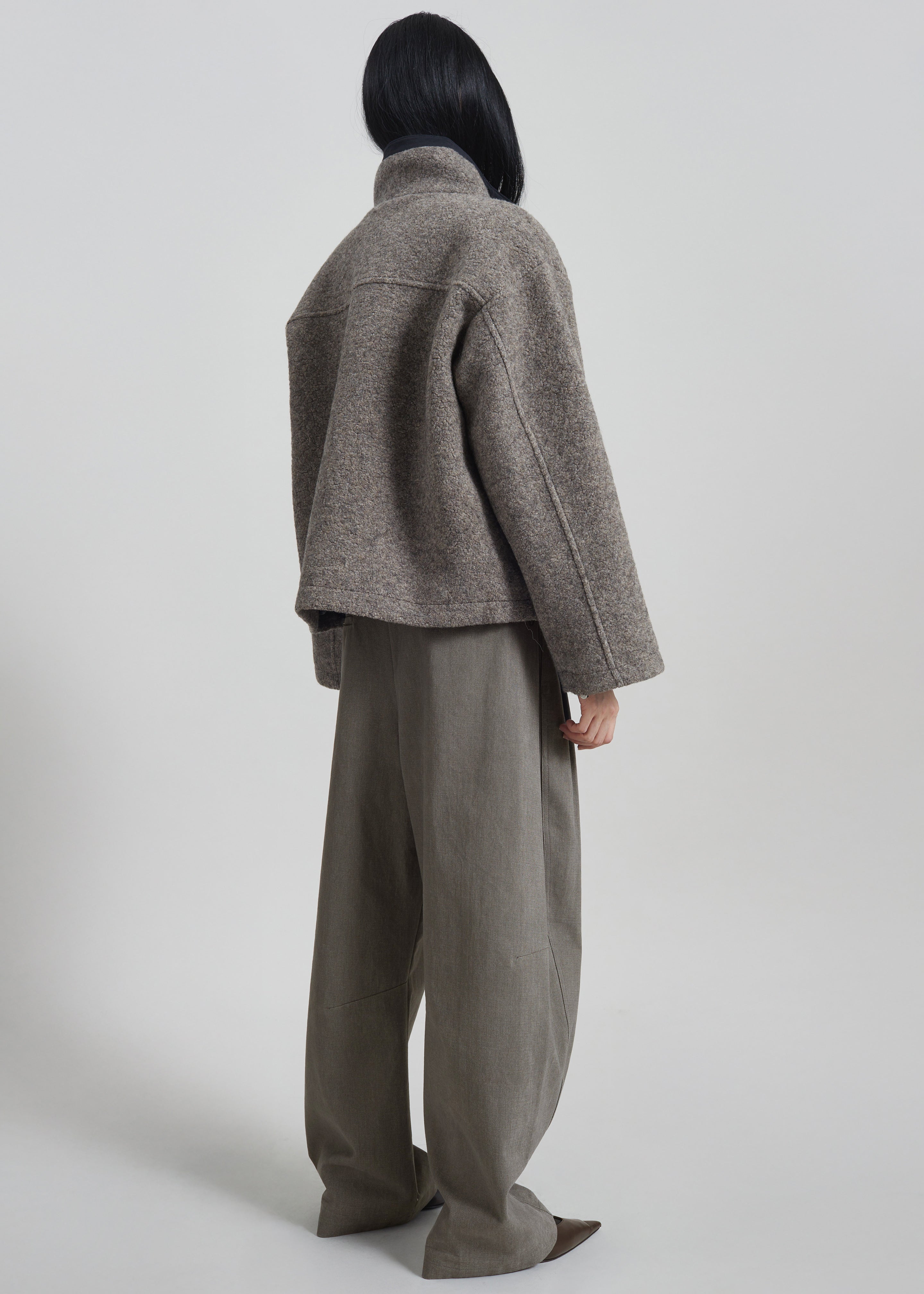 Kenei Fleece Zip Jacket - Greige Melange - 7