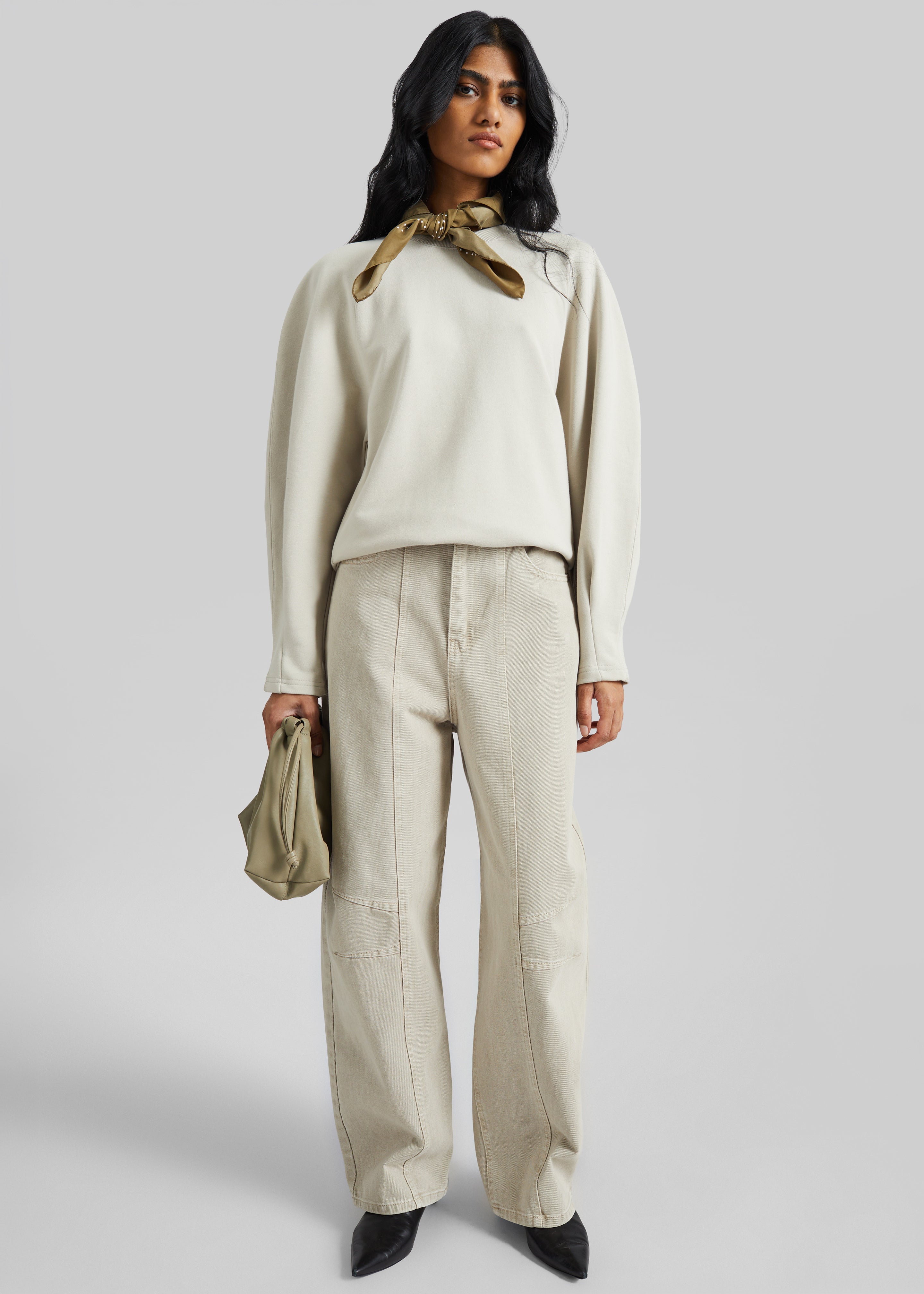 Kenitra Balloon Sleeve Sweatshirt - Beige - 5