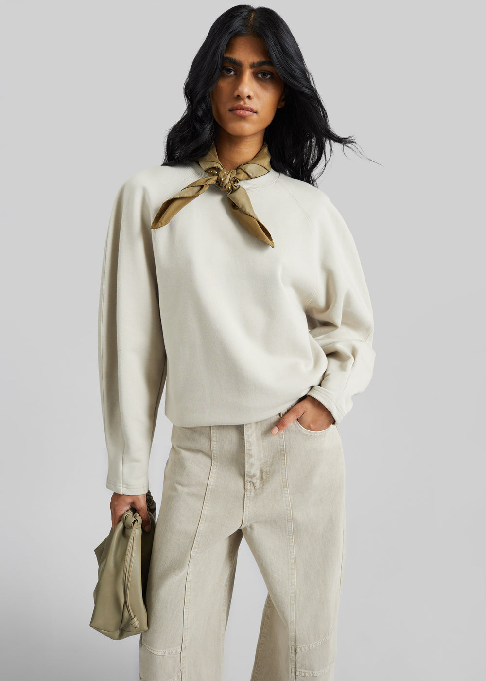 Kenitra Balloon Sleeve Sweatshirt - Beige - 1