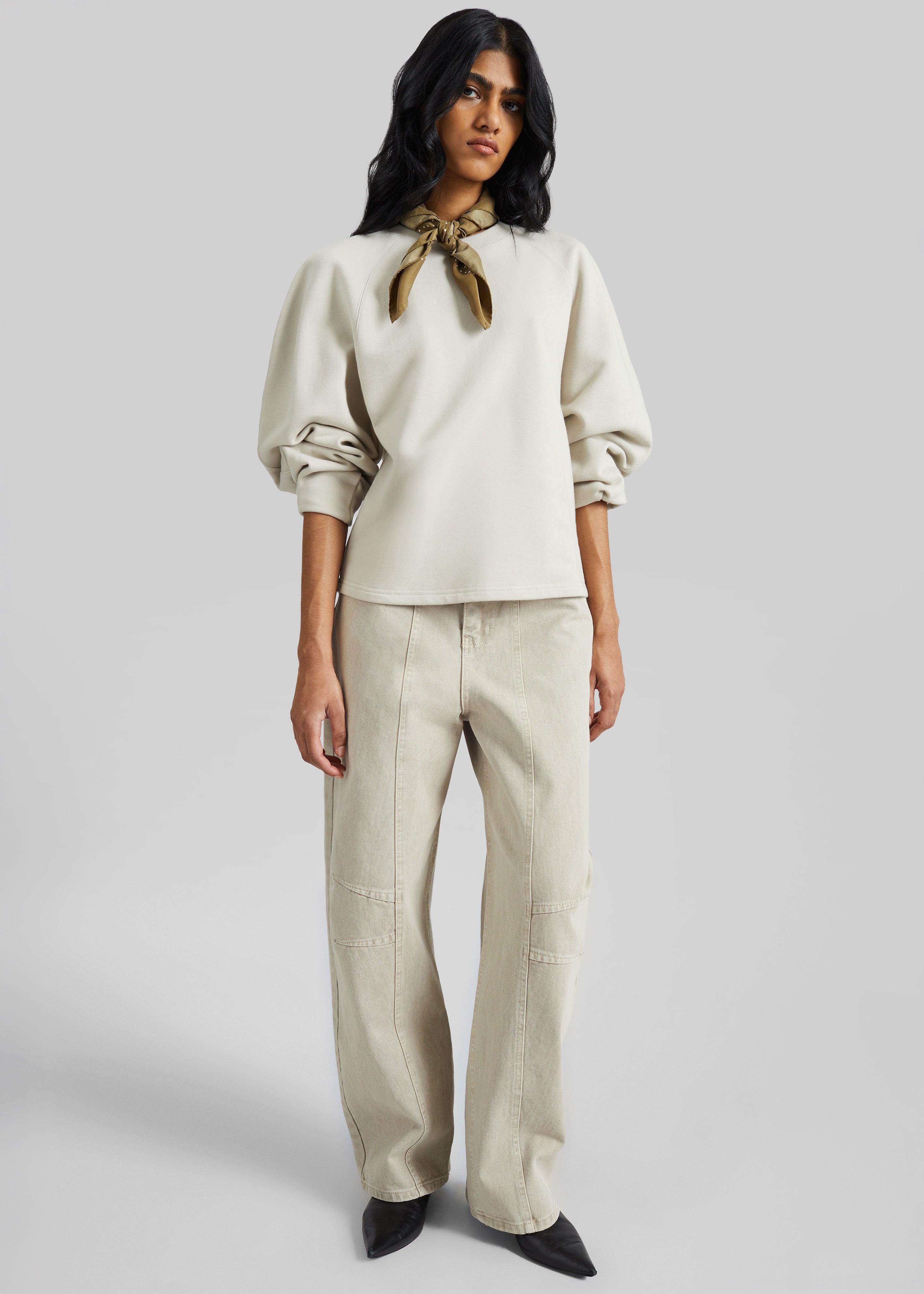 Kenitra Balloon Sleeve Sweatshirt - Beige – The Frankie Shop