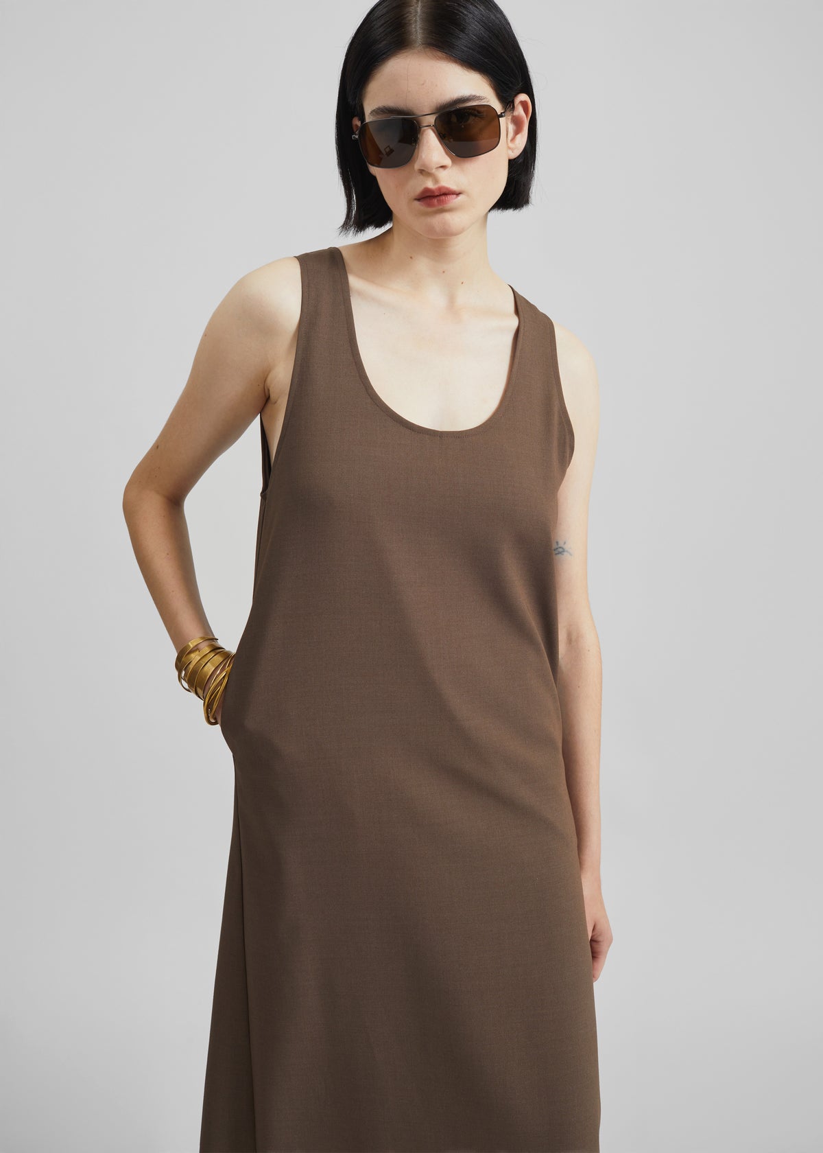 Kenmare Midi Dress - Brown - 4