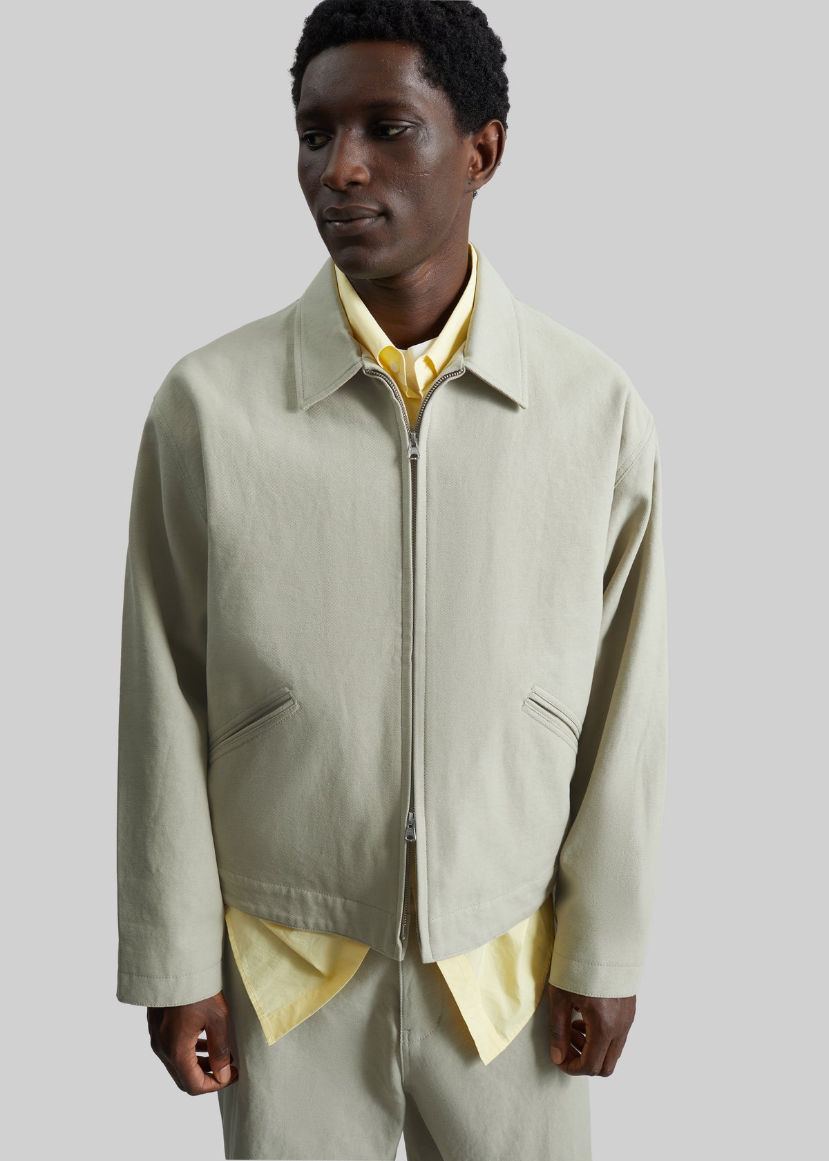Kenton Cotton Zip Jacket - Beige - 4