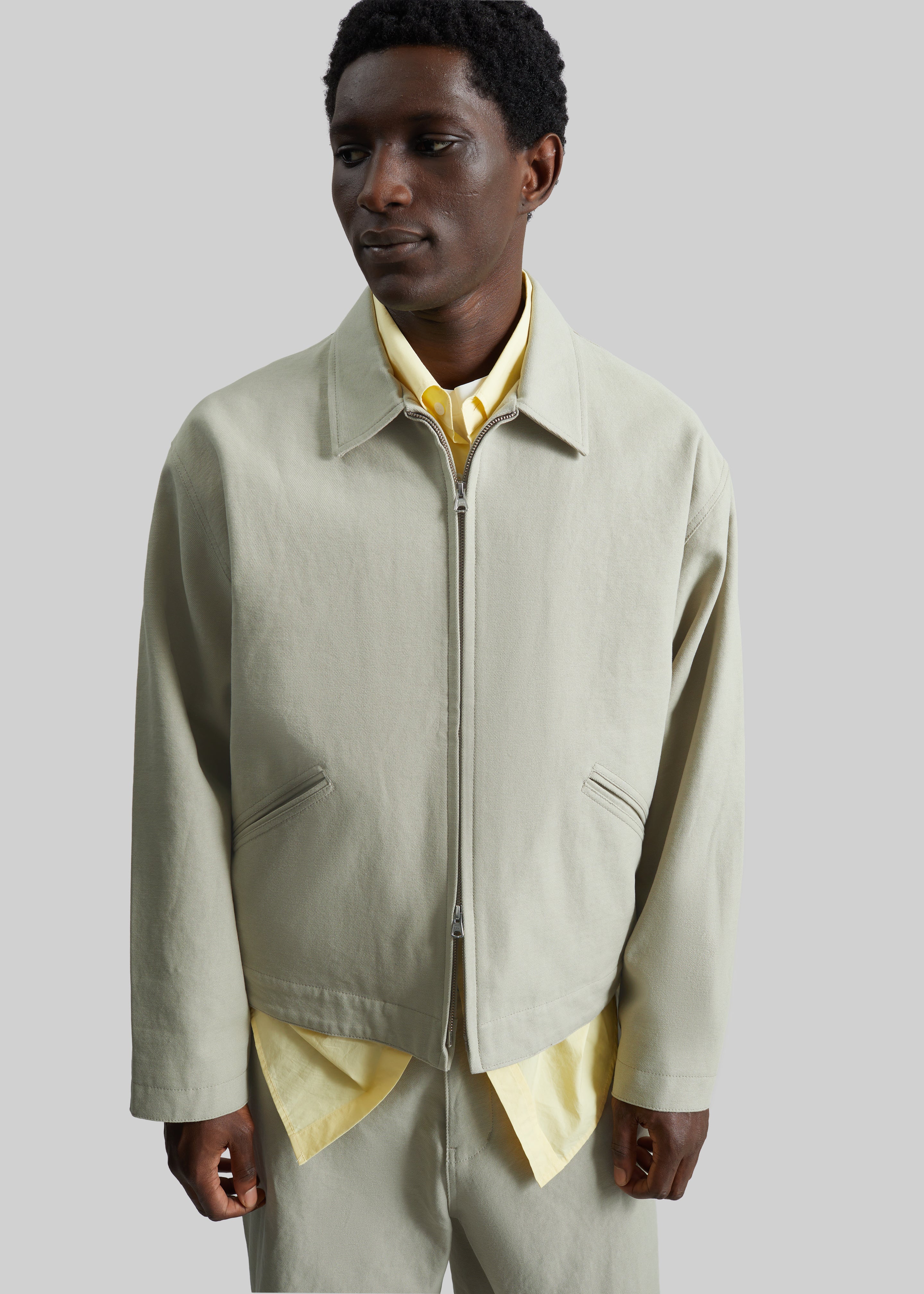Kenton Cotton Zip Jacket - Beige - 4