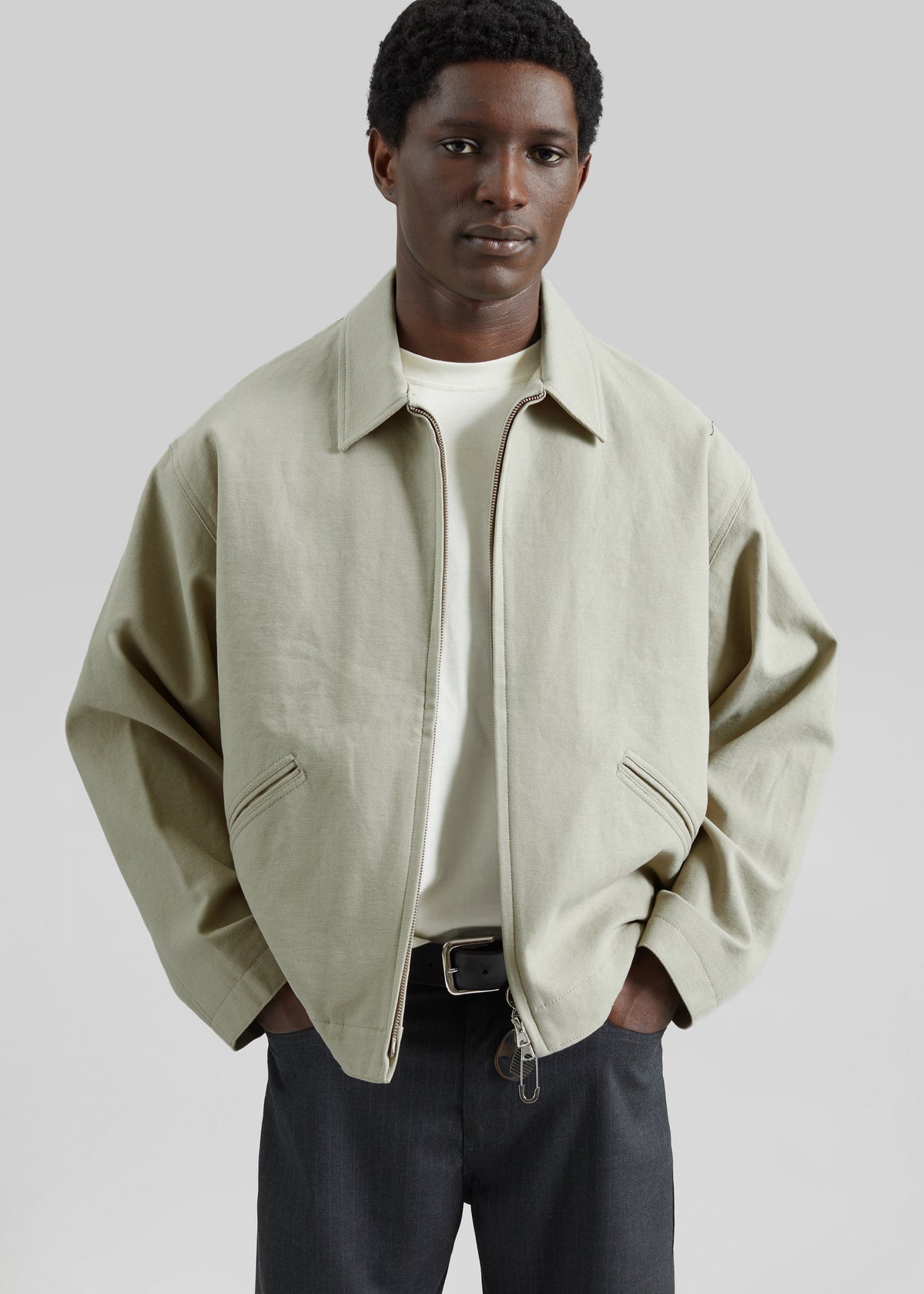 Kenton Cotton Zip Jacket - Beige - 7