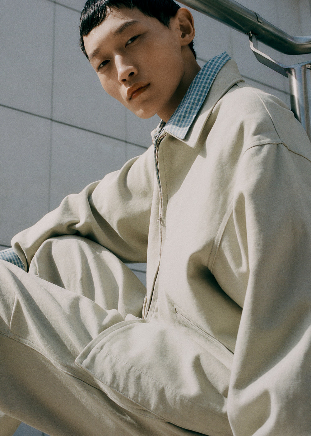 Kenton Cotton Zip Jacket - Beige