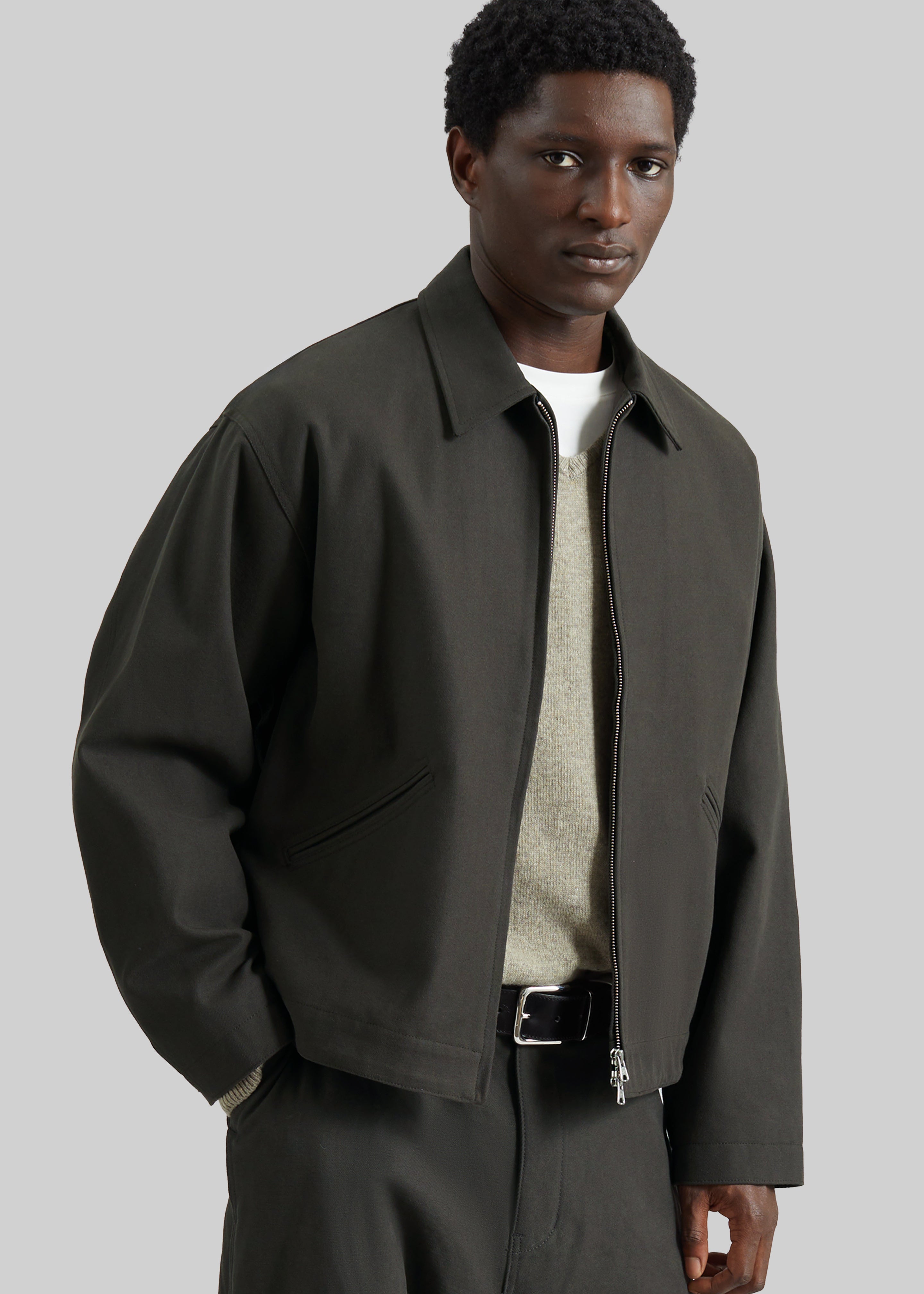 Kenton Cotton Zip Jacket - Charcoal - 5