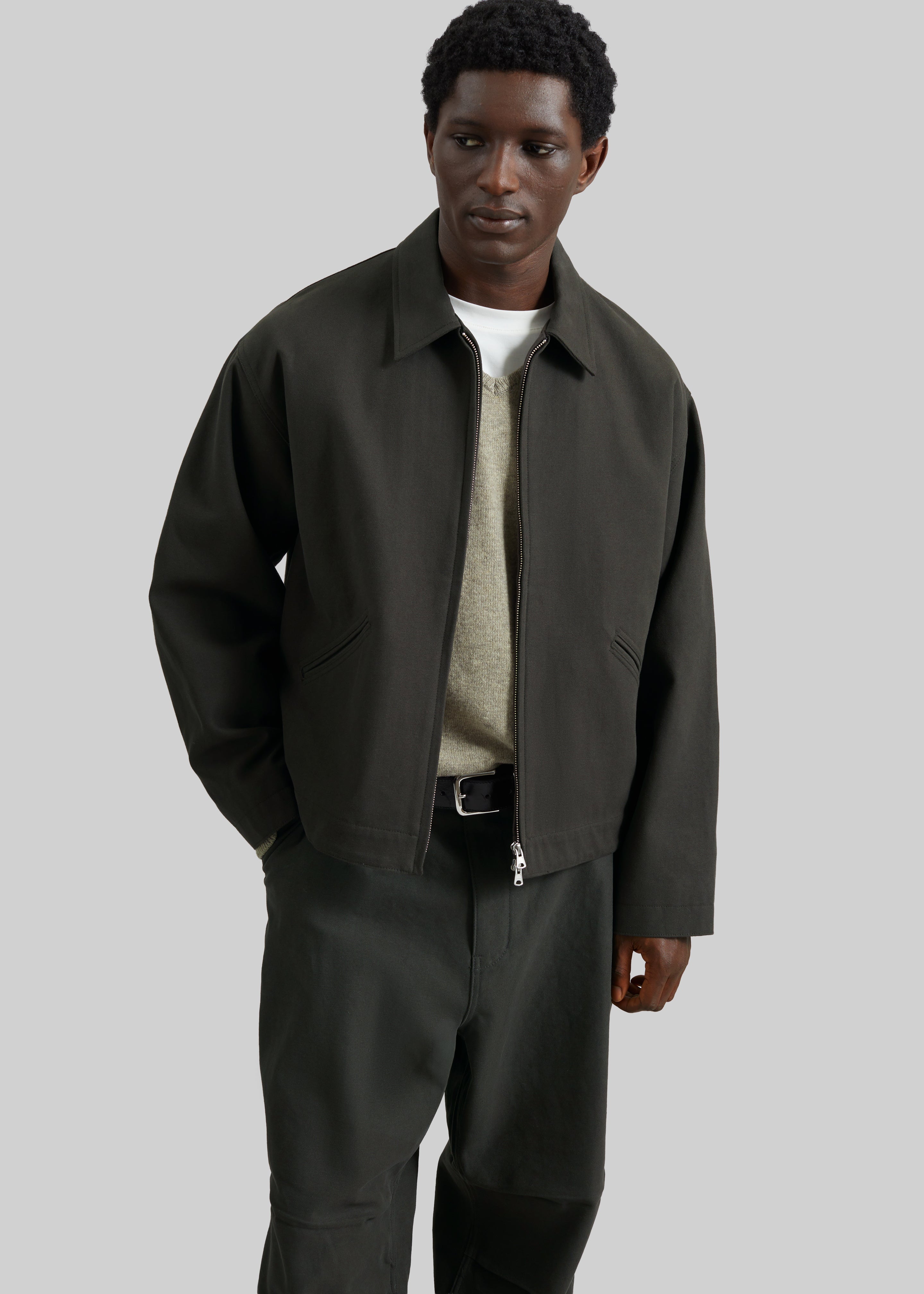 Kenton Cotton Zip Jacket - Charcoal – The Frankie Shop
