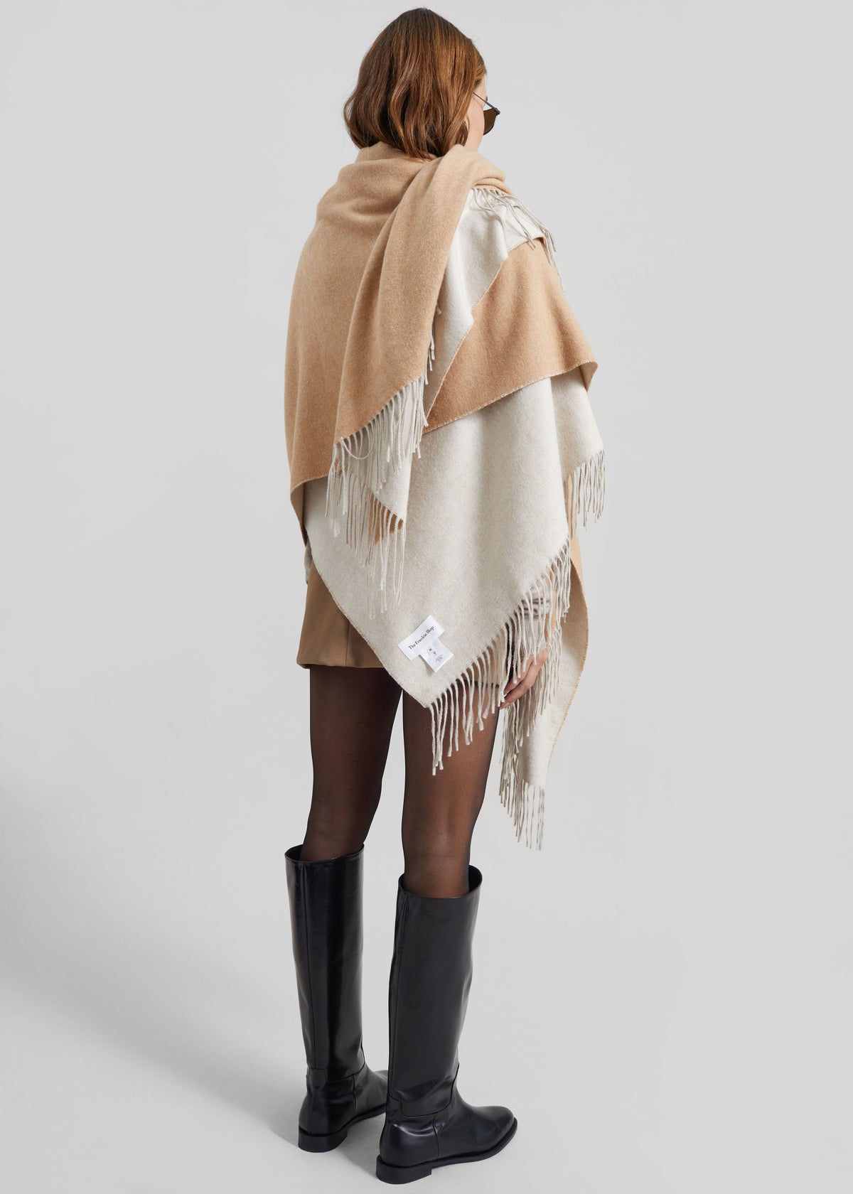 Kera Reversible Throw Blanket - Camel/Cream - 6