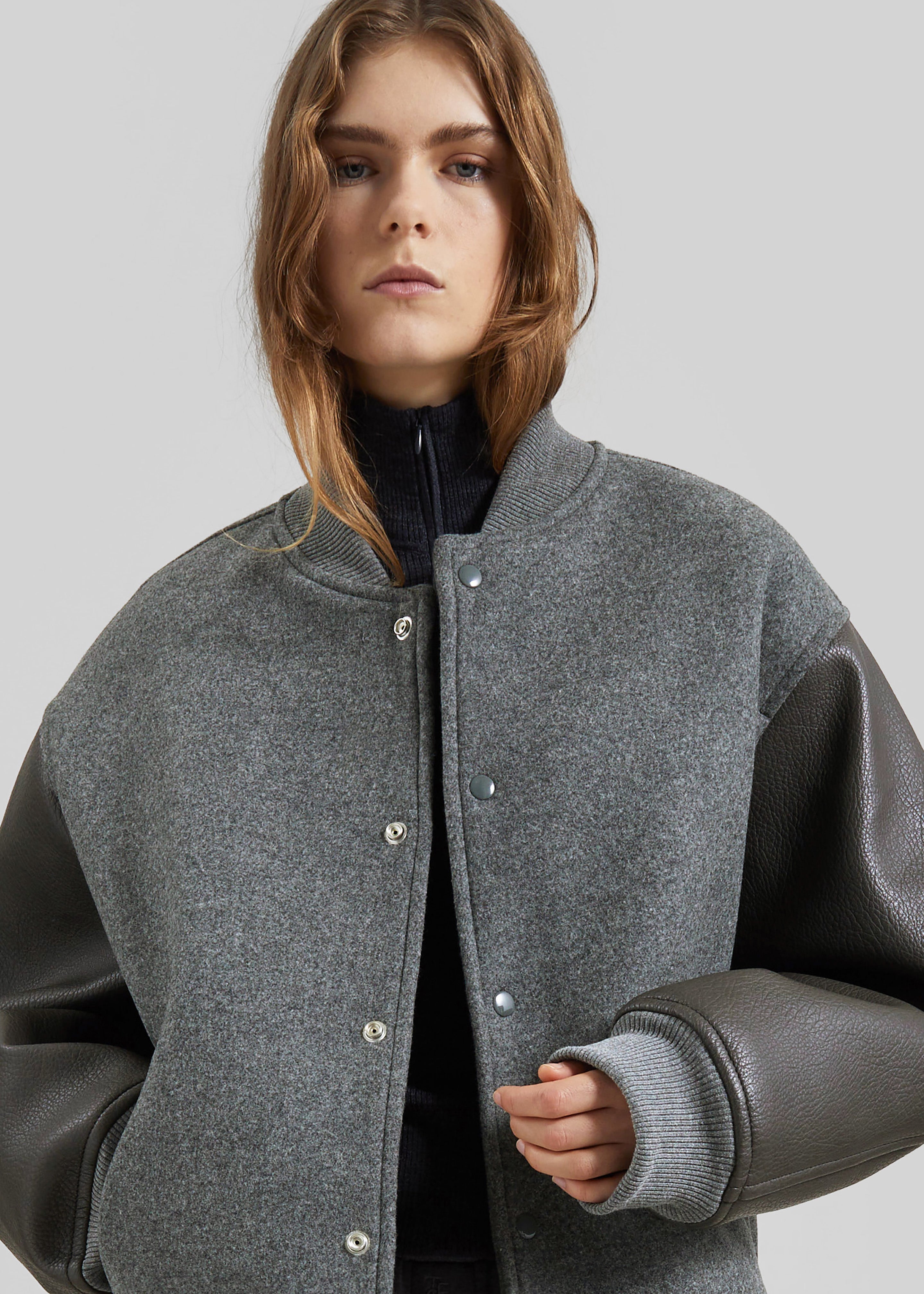 Kerava Oversized Bomber Jacket - Grey – The Frankie Shop