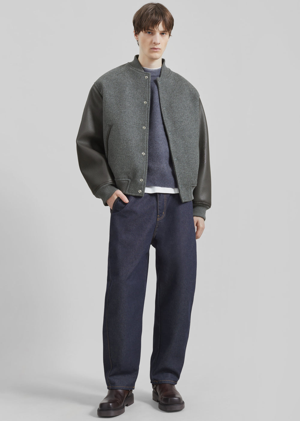 Kerava Oversized Bomber Jacket - Grey - 1