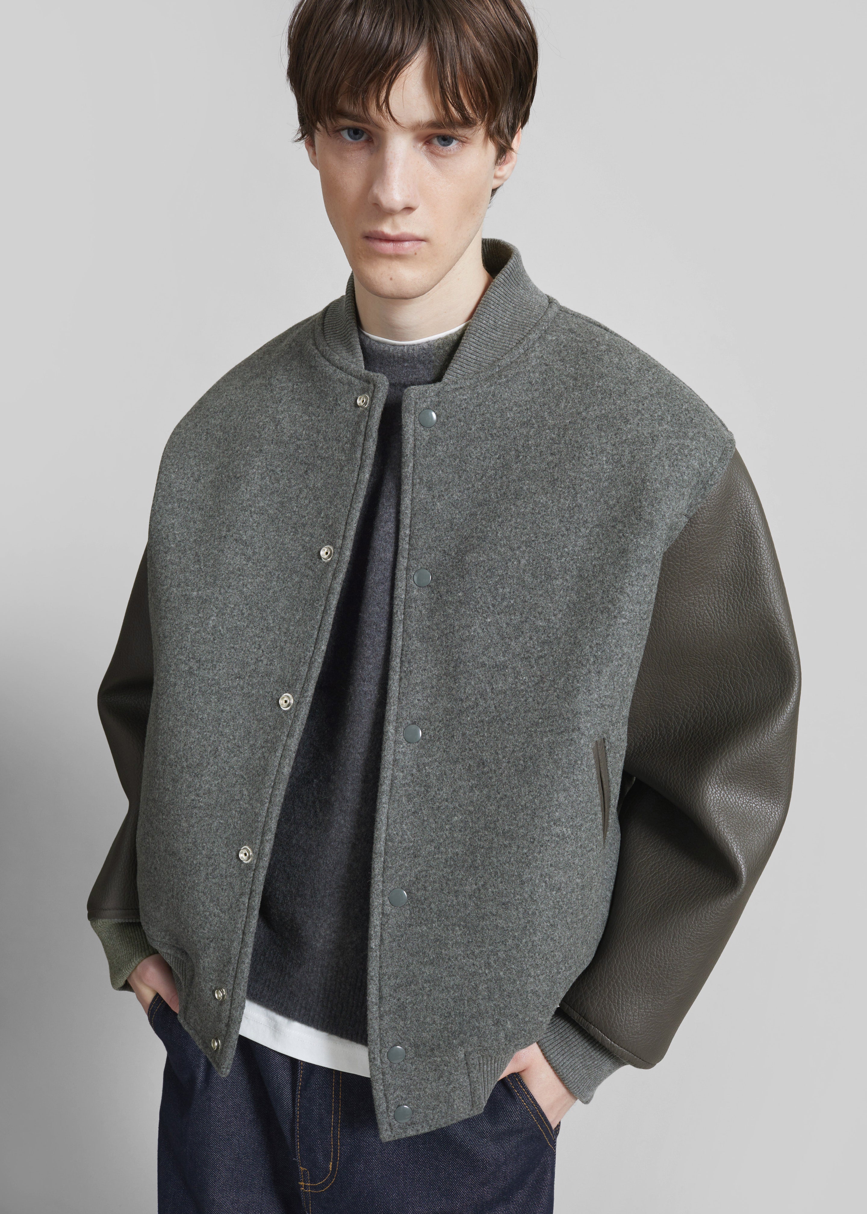 Kerava Oversized Bomber Jacket - Grey – The Frankie Shop