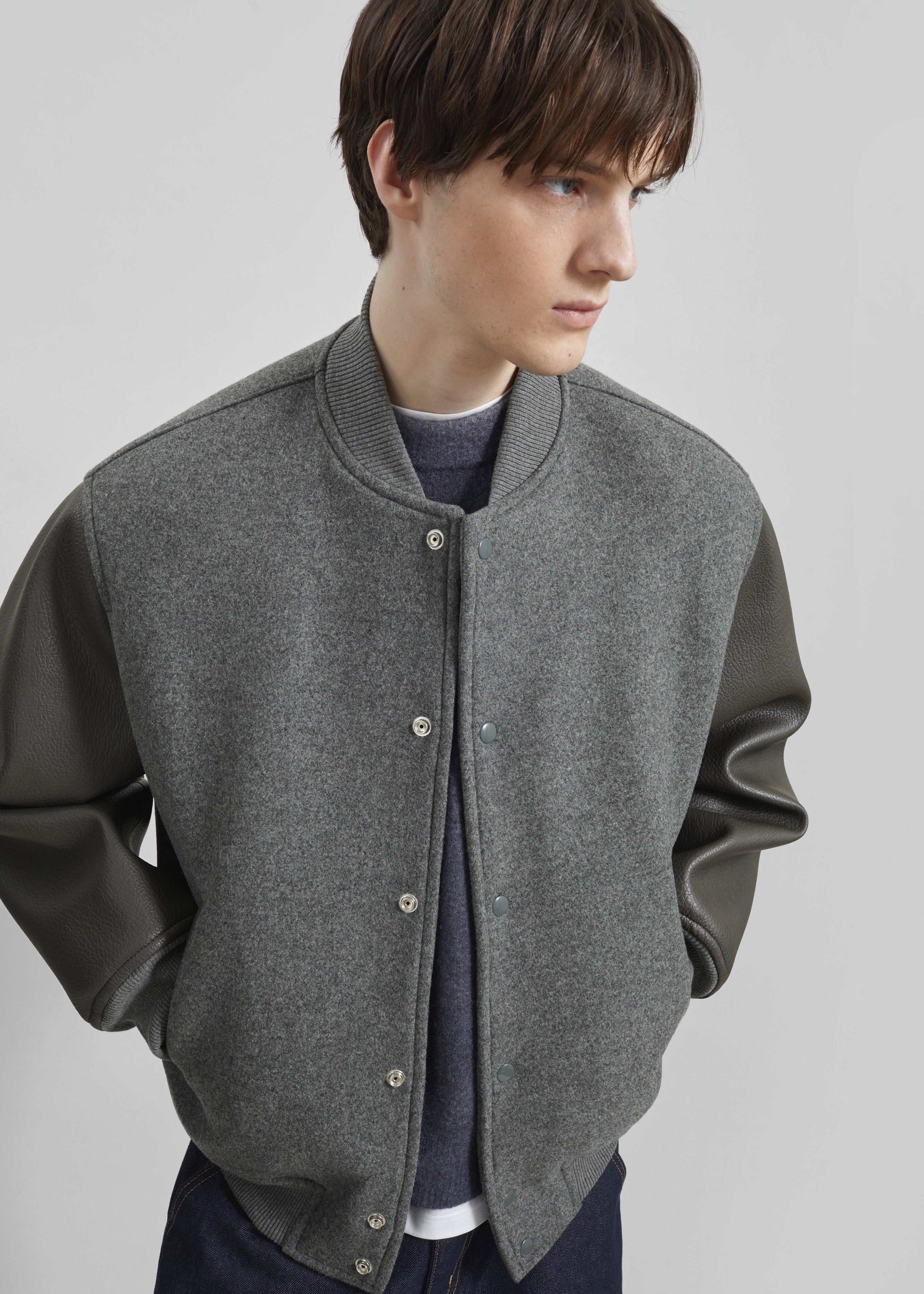 Kerava Oversized Bomber Jacket - Grey - 17