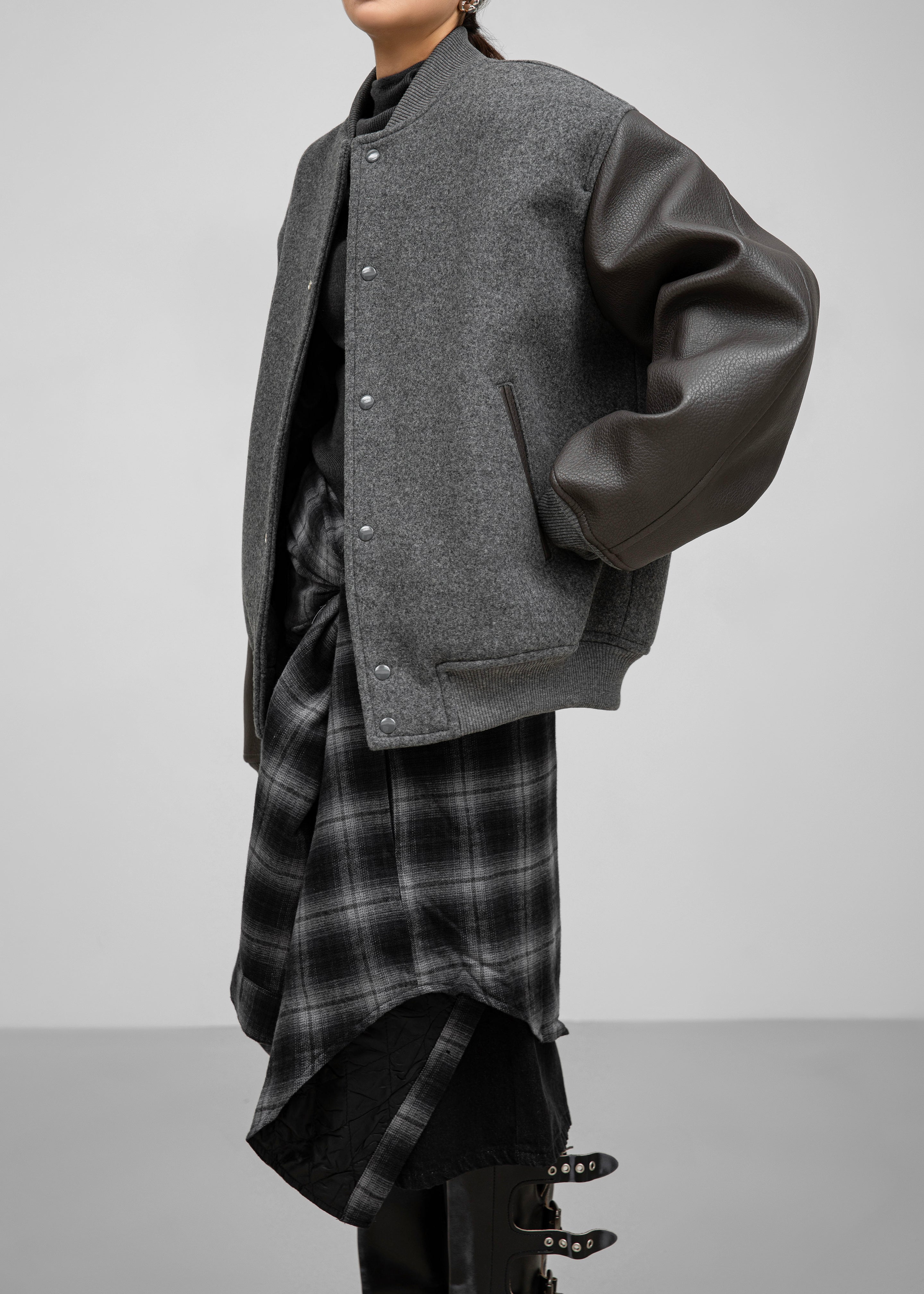 Kerava Oversized Bomber Jacket - Grey – The Frankie Shop