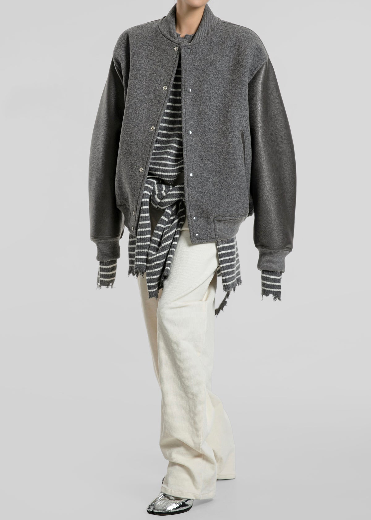 Kerava Oversized Bomber Jacket - Grey - 9