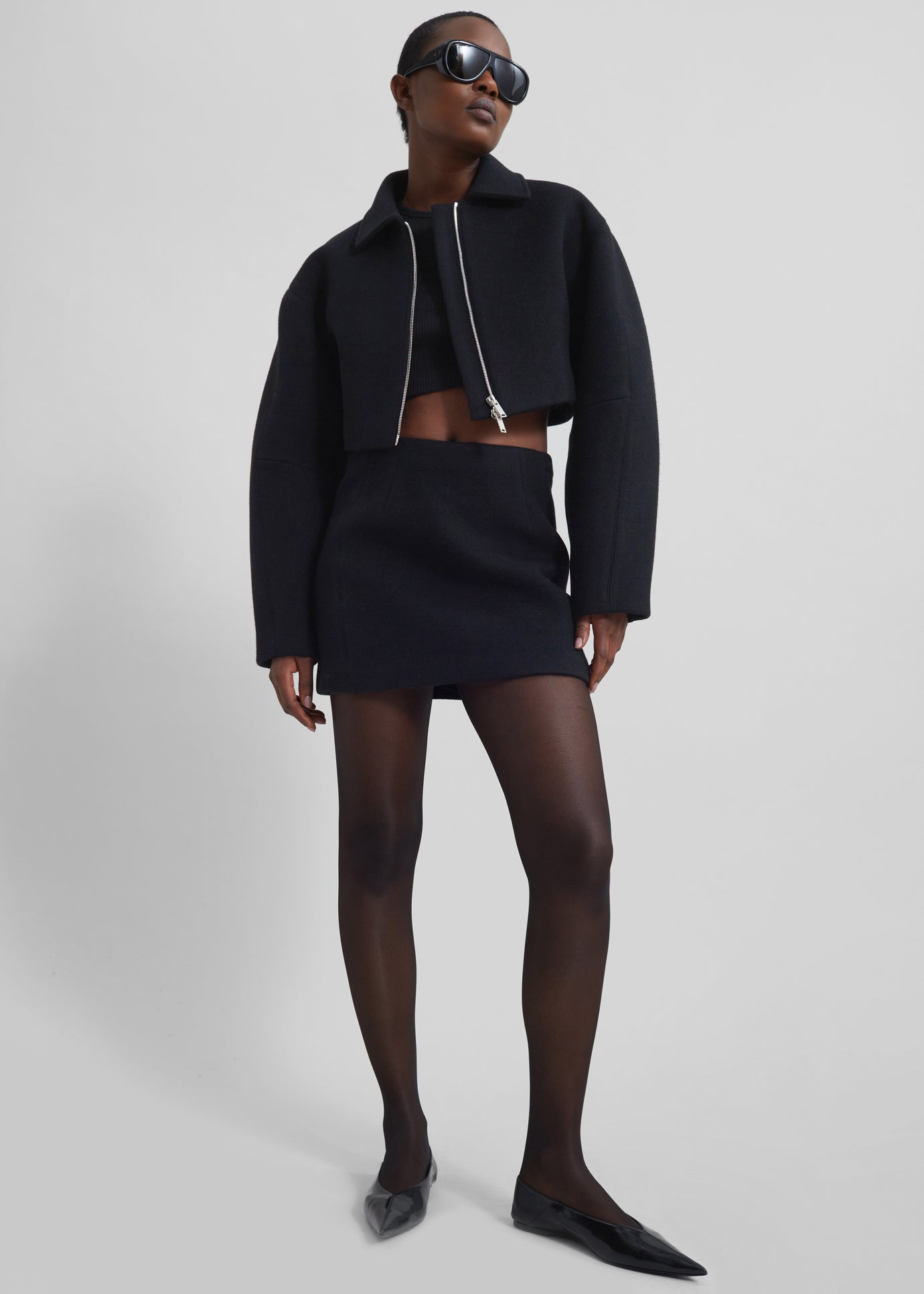 Kerrigan Wool Mini Skirt - Black - 1