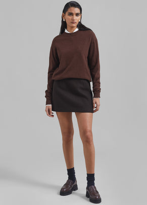 Kerrigan Wool Mini Skirt - Brown