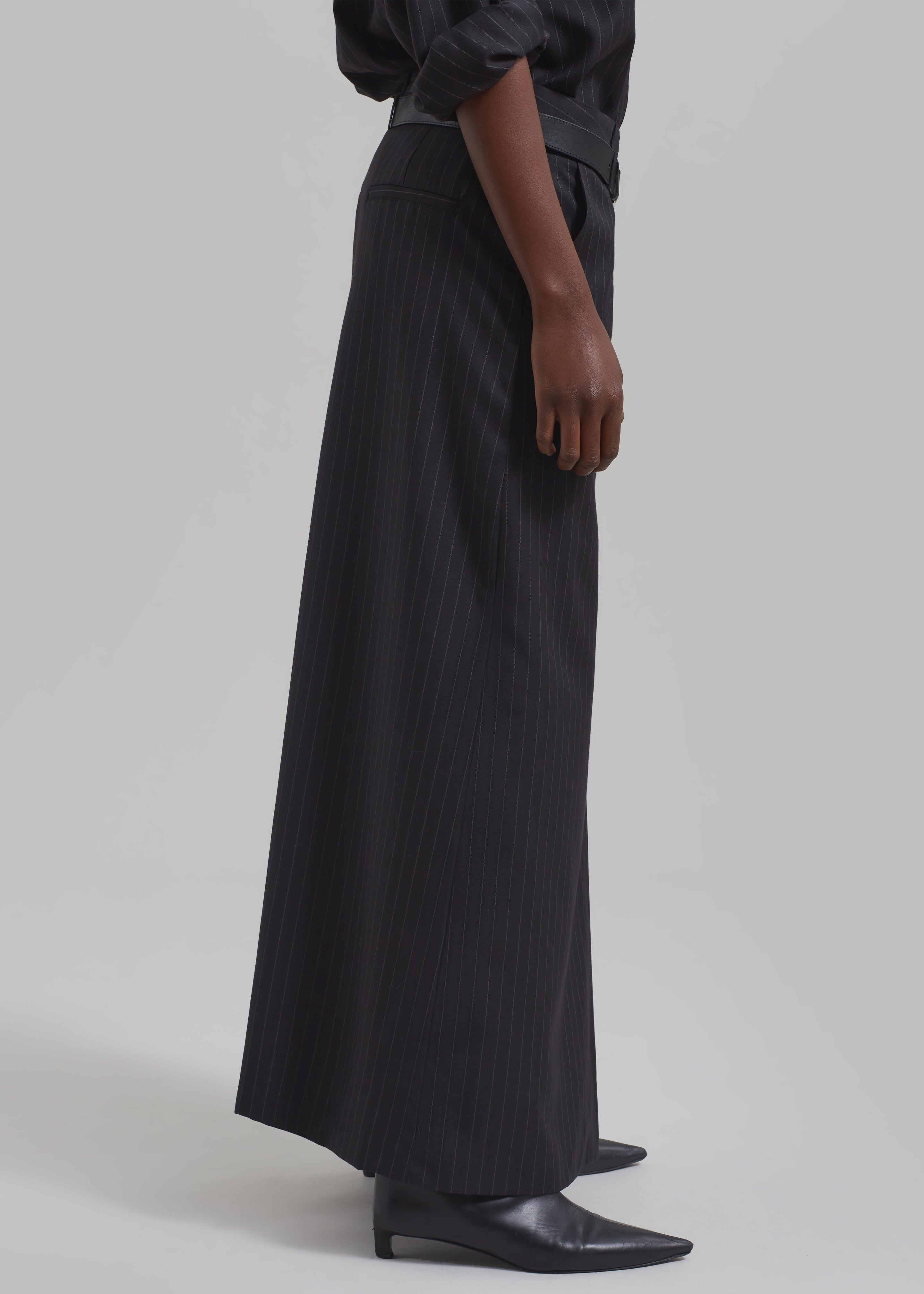 Kerry Maxi Skirt - Black Pinstripe - 8