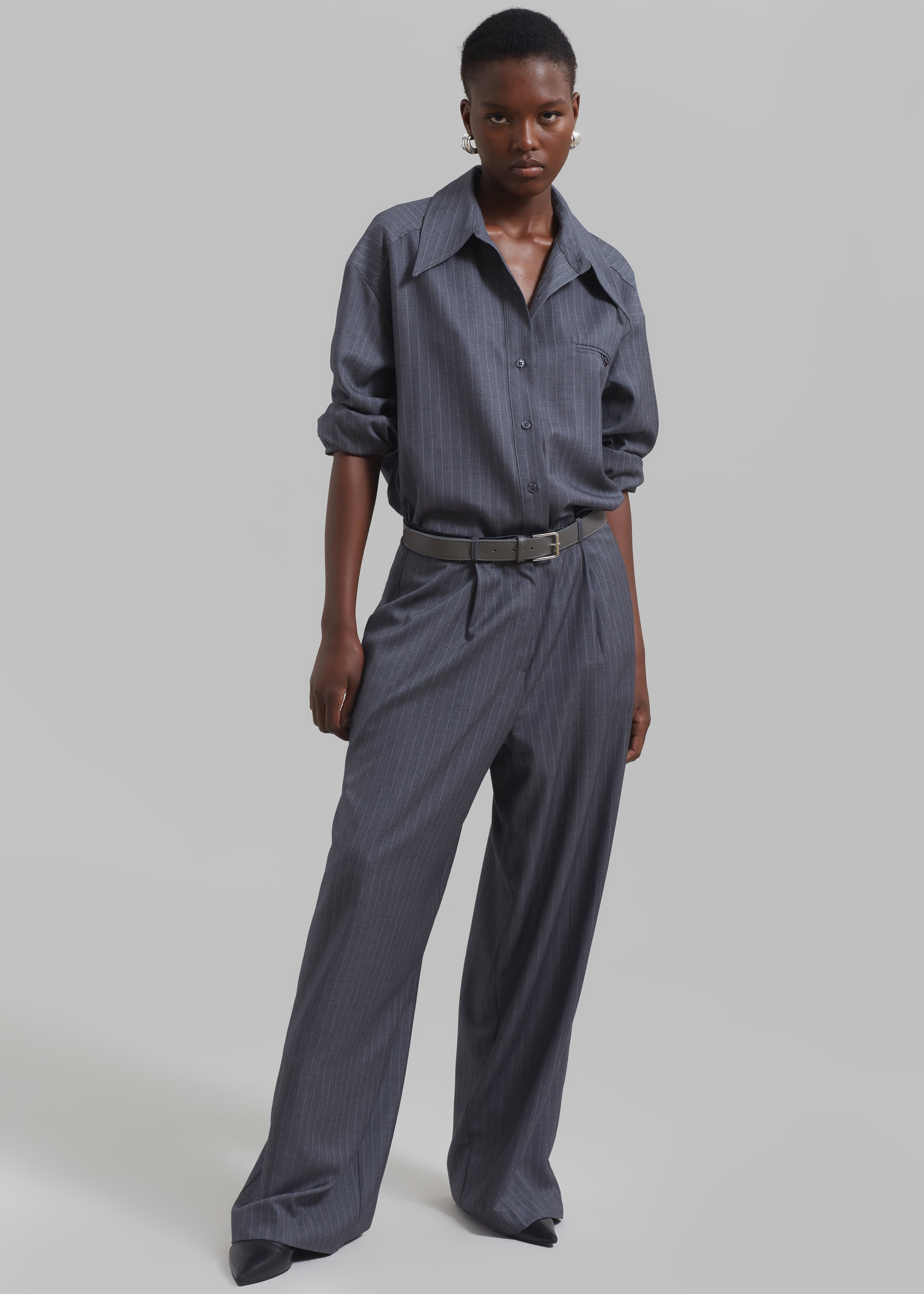 Kerry Trousers - Grey Pinstripe - 5
