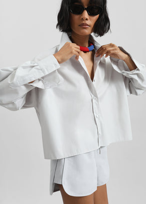 Kersey Boxy Shirt - Light Grey