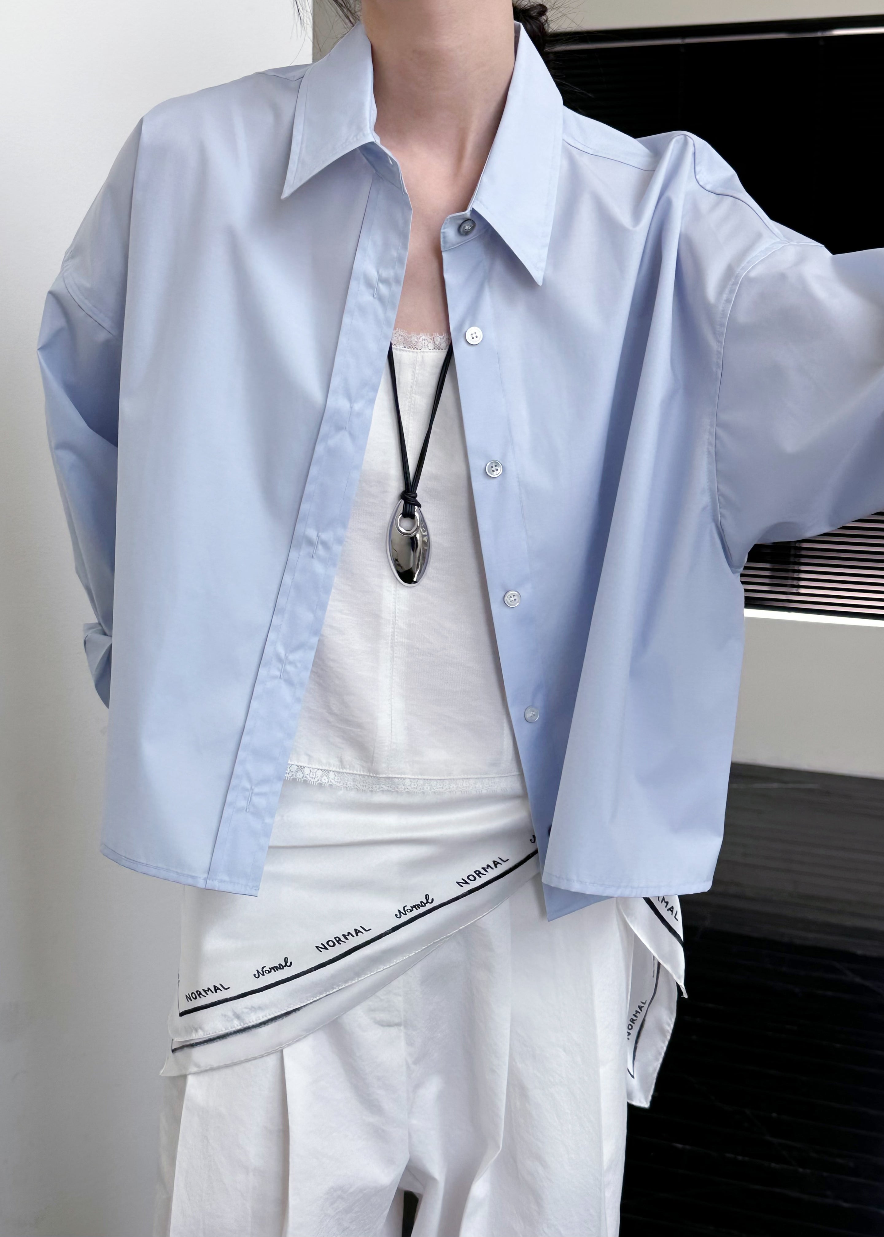 Kersey Boxy Shirt - Sky Blue - 3