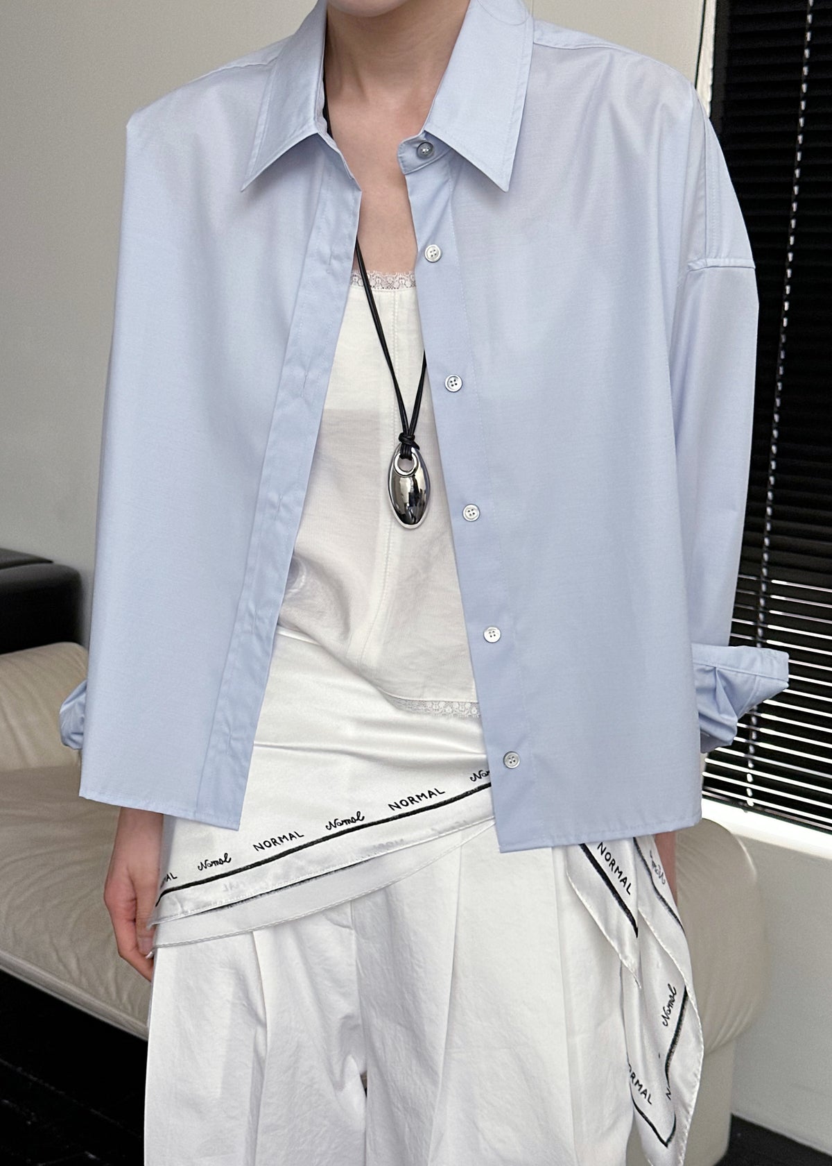 Kersey Boxy Shirt - Sky Blue - 5