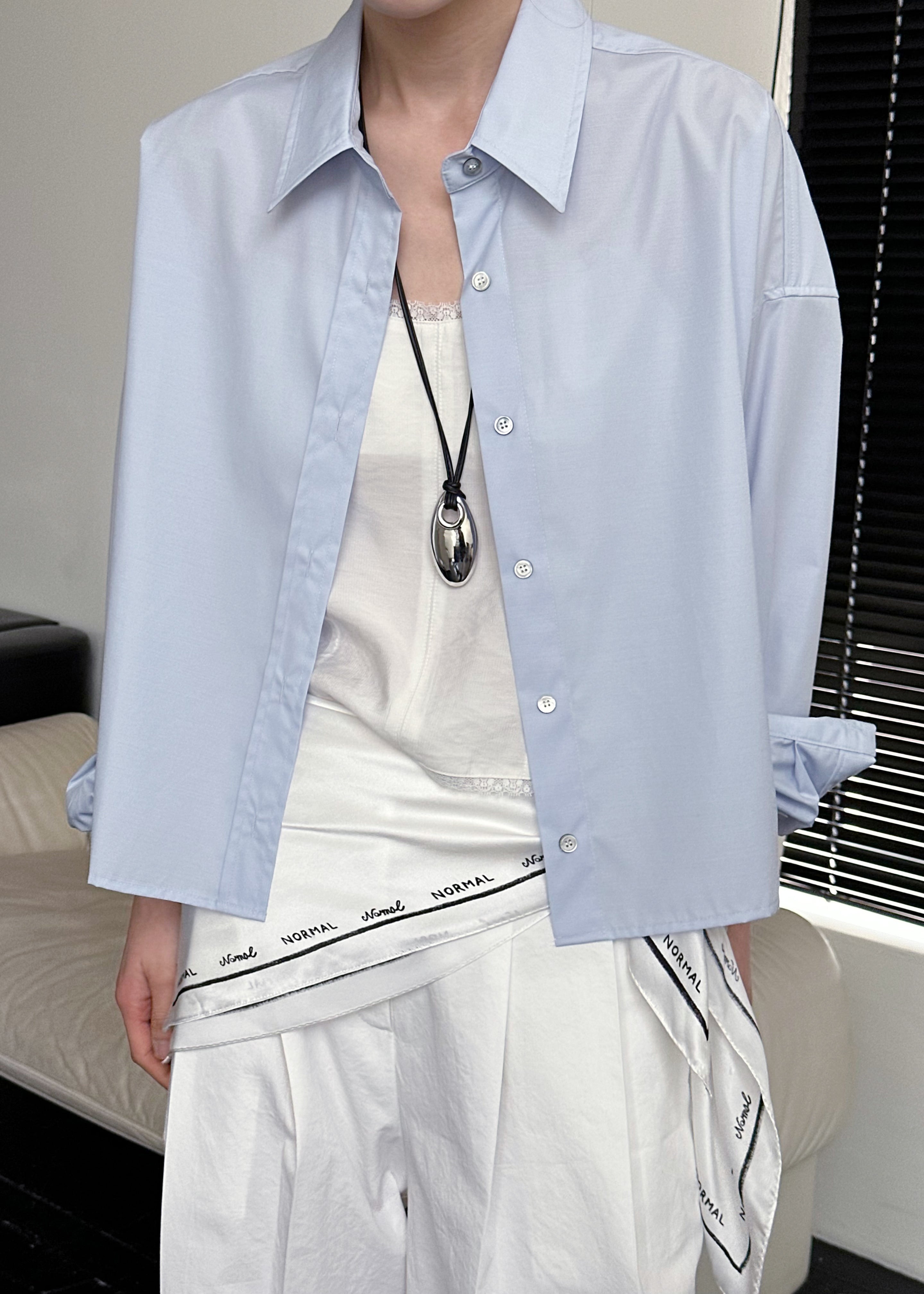 Kersey Boxy Shirt - Sky Blue - 5