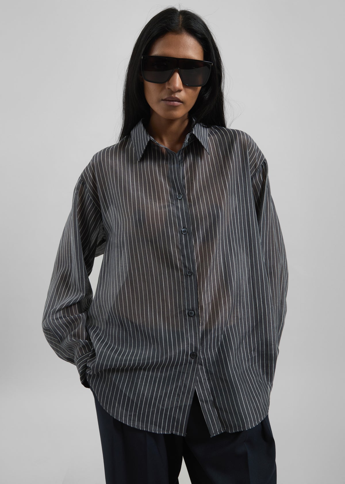 open back dress shirt Folded Open Back Shirt Brilliant Blue / L