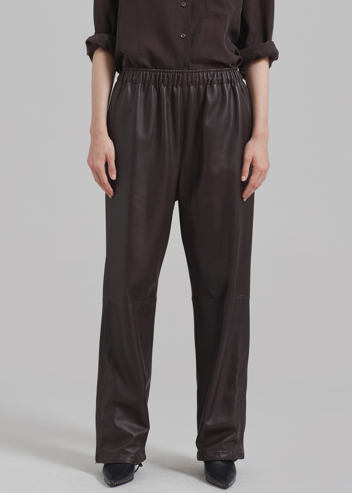 Kevin Leather Trousers - Brown - 9