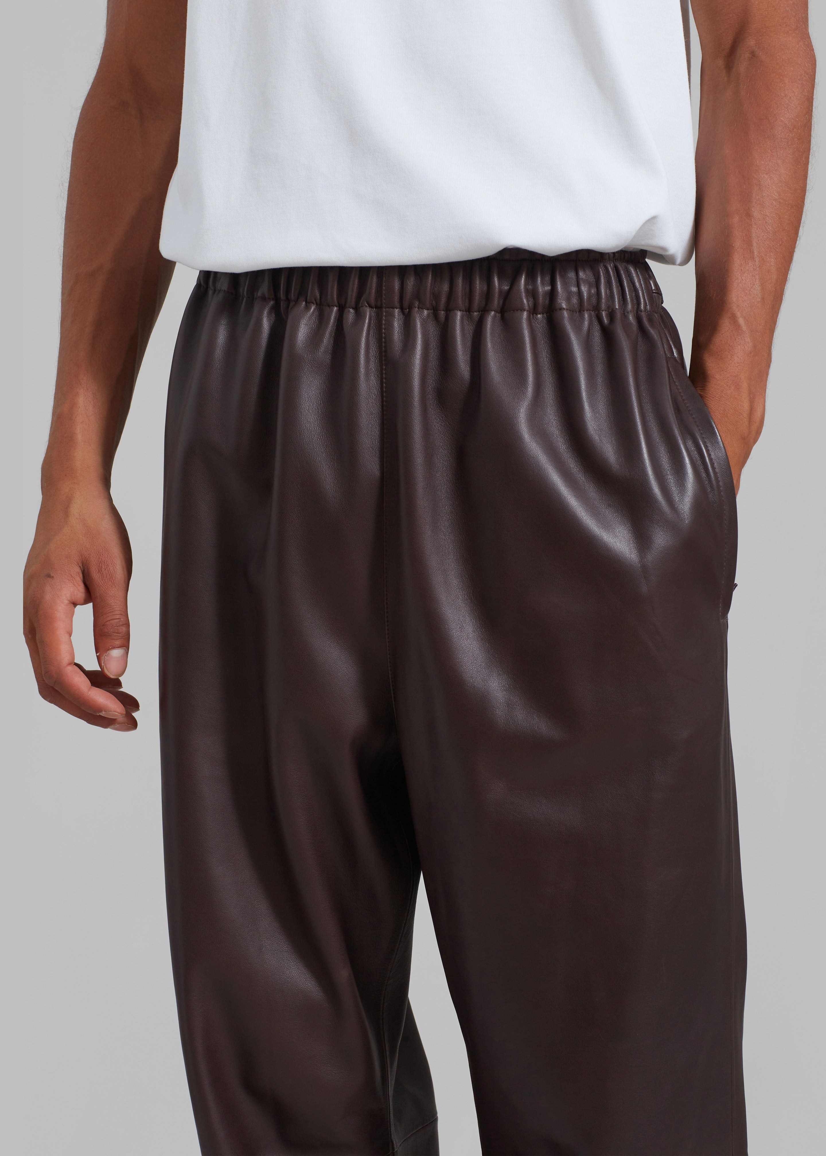 Kevin Leather Trousers - Brown - 16