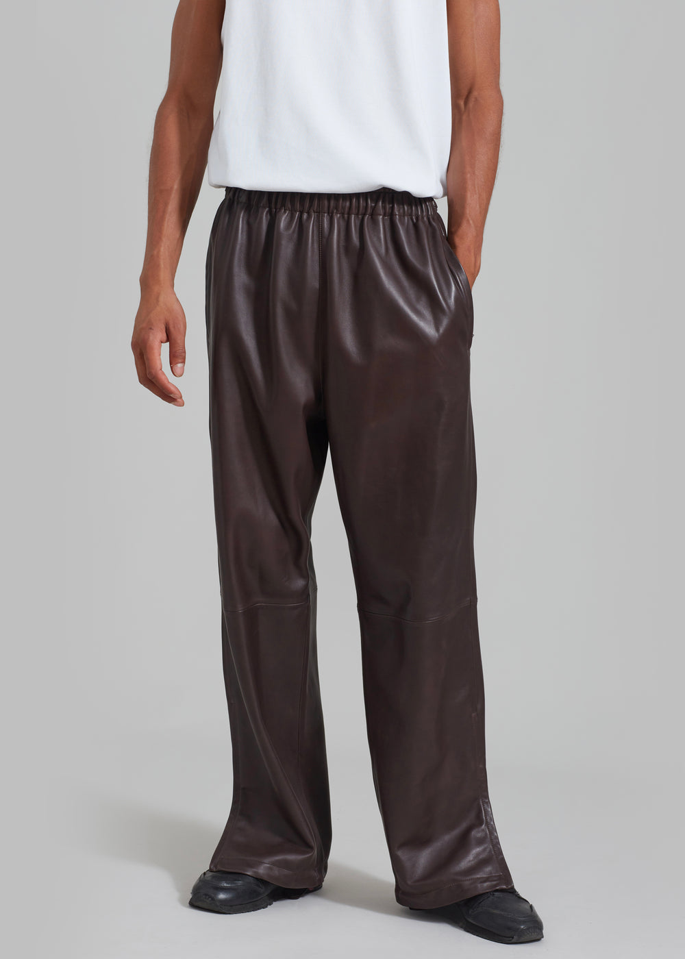 Kevin Leather Trousers - Brown - 1