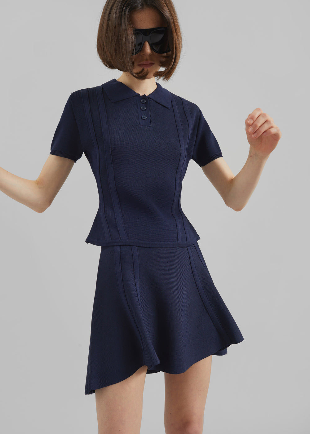 Kiama Sculpted Mini Skirt - Navy